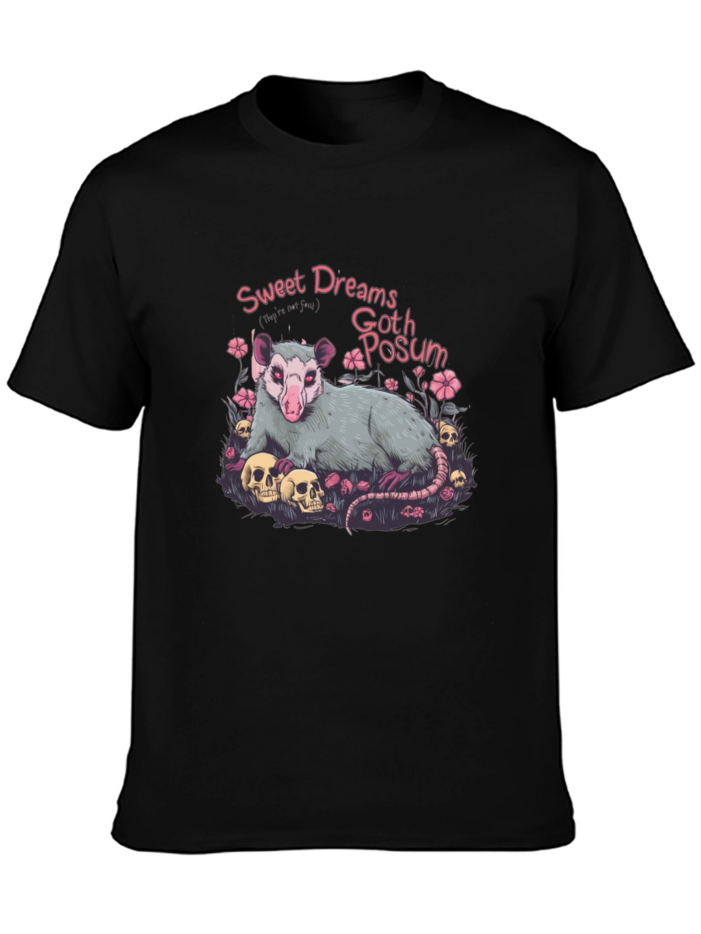 Goth Possum Graphic T-Shirt - Sweet Dreams