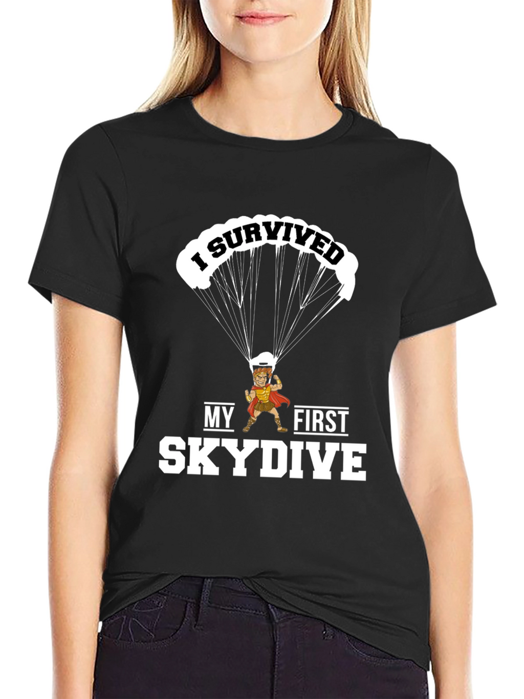 I Survived My First Skydive Funny Graphic T-Shirt