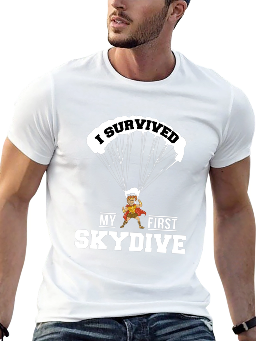 I Survived My First Skydive Funny Graphic T-Shirt