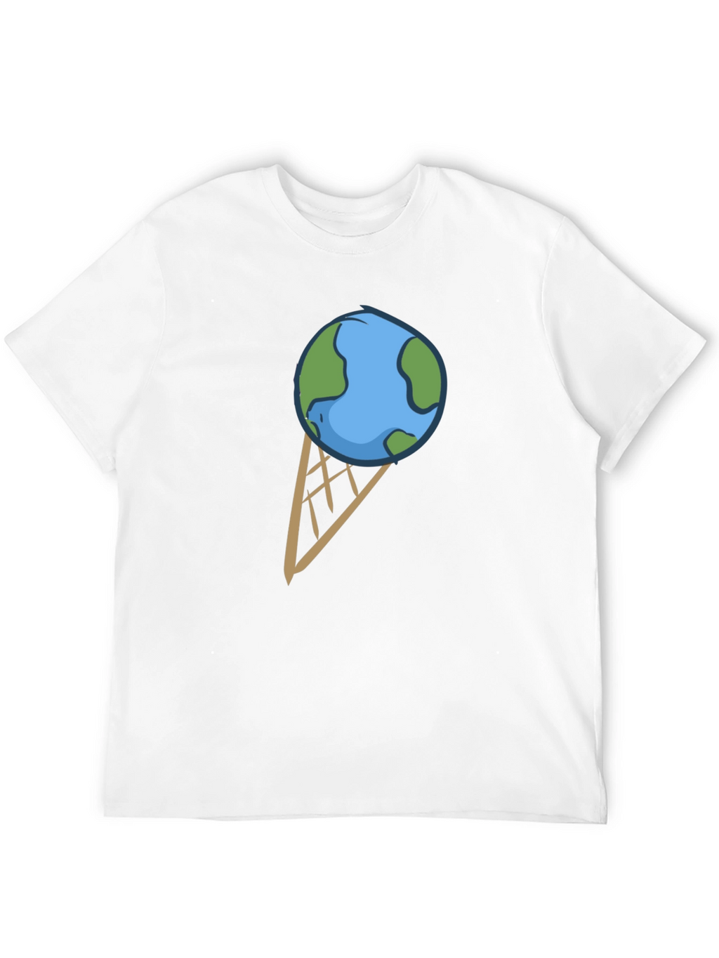 Earth Ice Cream Cone Graphic T-Shirt