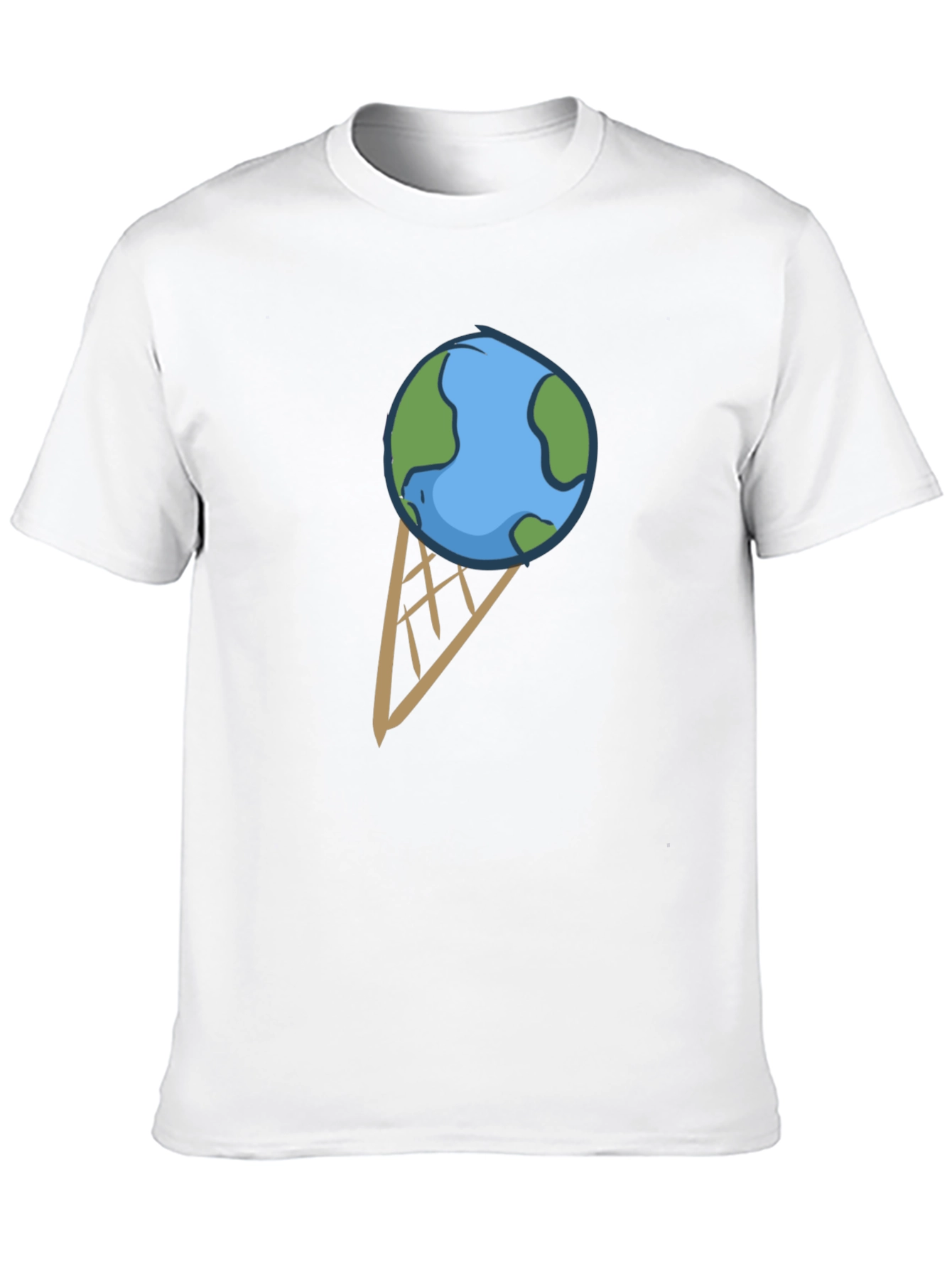 Earth Ice Cream Cone Graphic T-Shirt