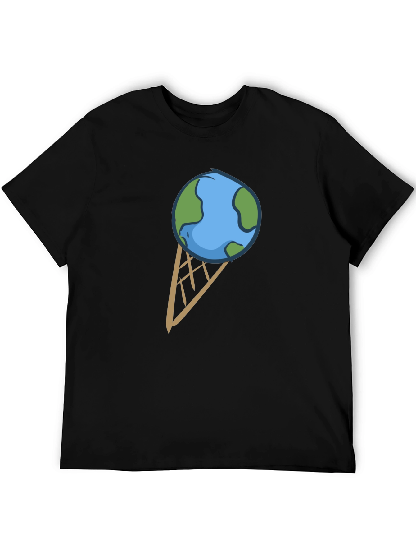 Earth Ice Cream Cone Graphic T-Shirt