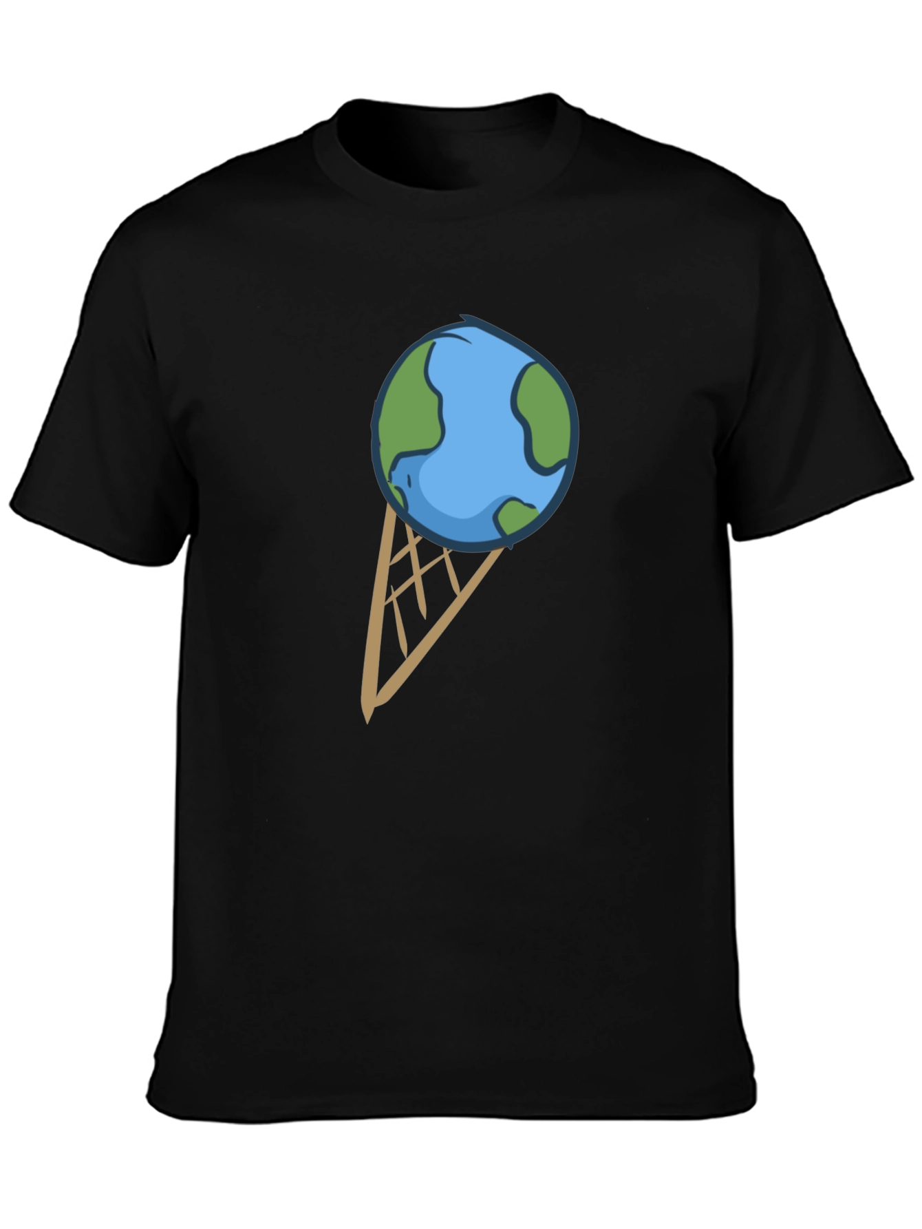 Earth Ice Cream Cone Graphic T-Shirt