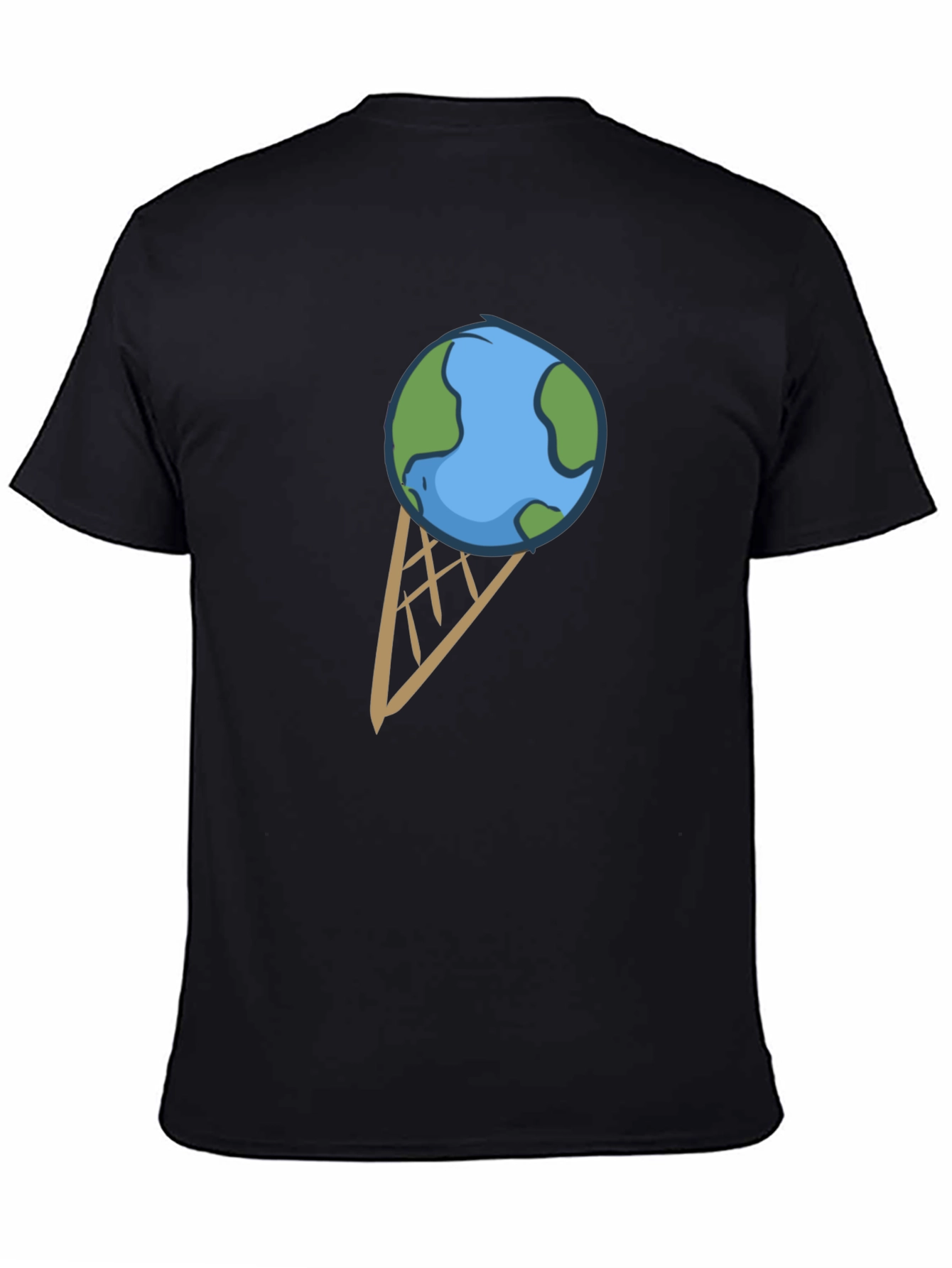 Earth Ice Cream Cone Graphic T-Shirt
