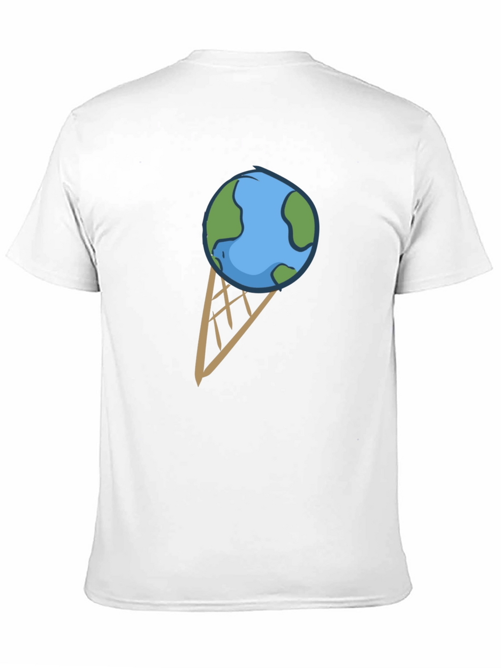 Earth Ice Cream Cone Graphic T-Shirt