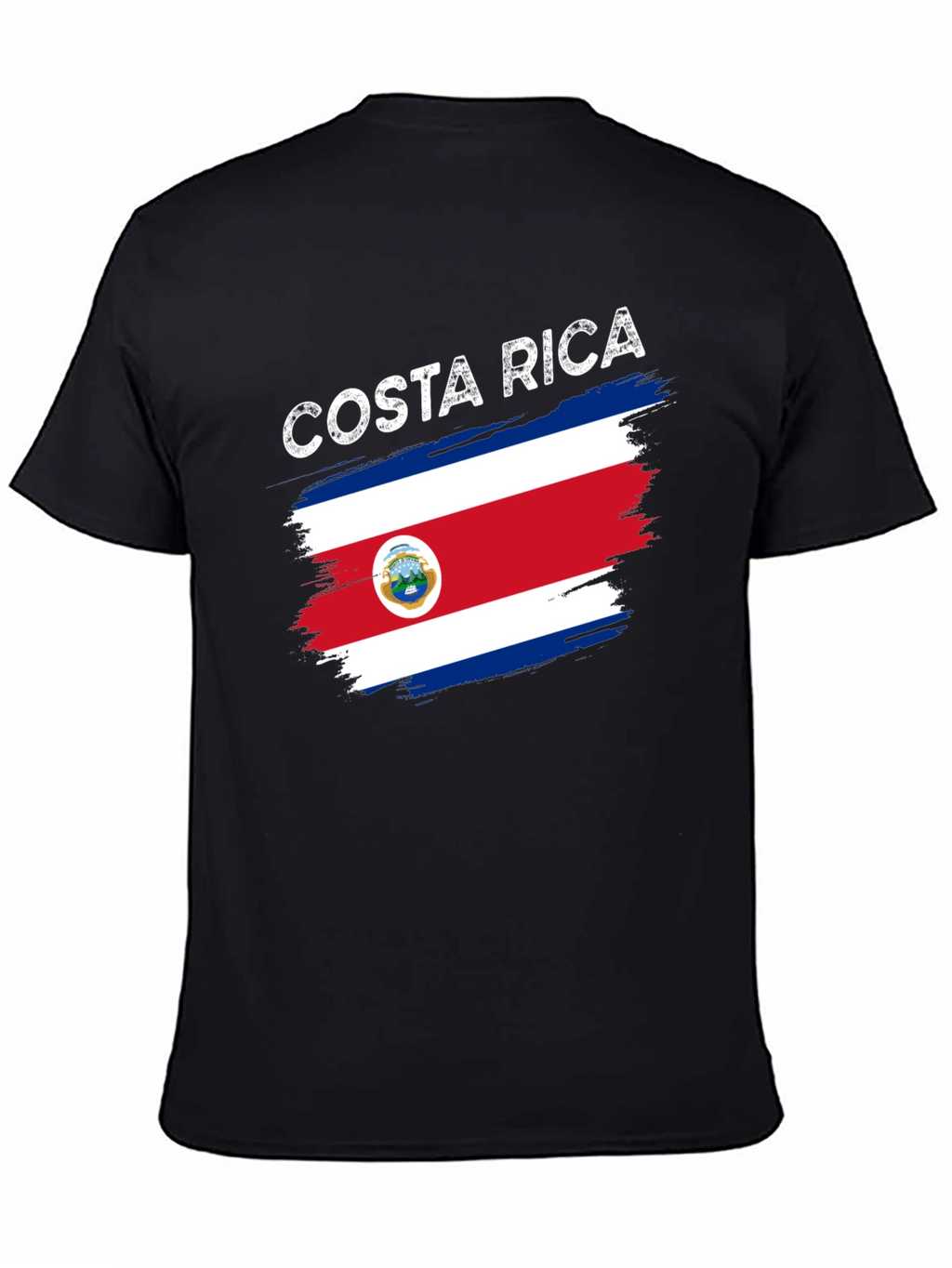 Costa Rica Flag Graphic Tee - Black T-Shirt