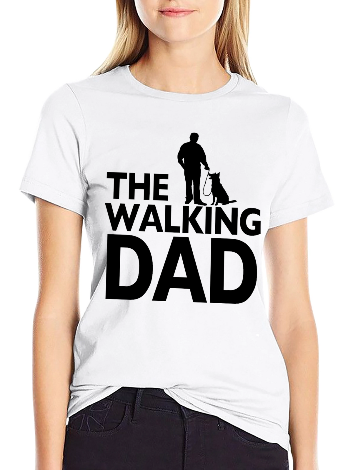 The Walking Dad T-Shirt - Black Graphic Tee for Dog Dads