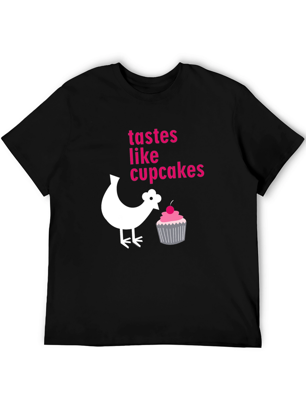 Funny Chicken & Cupcake Graphic T-Shirt
