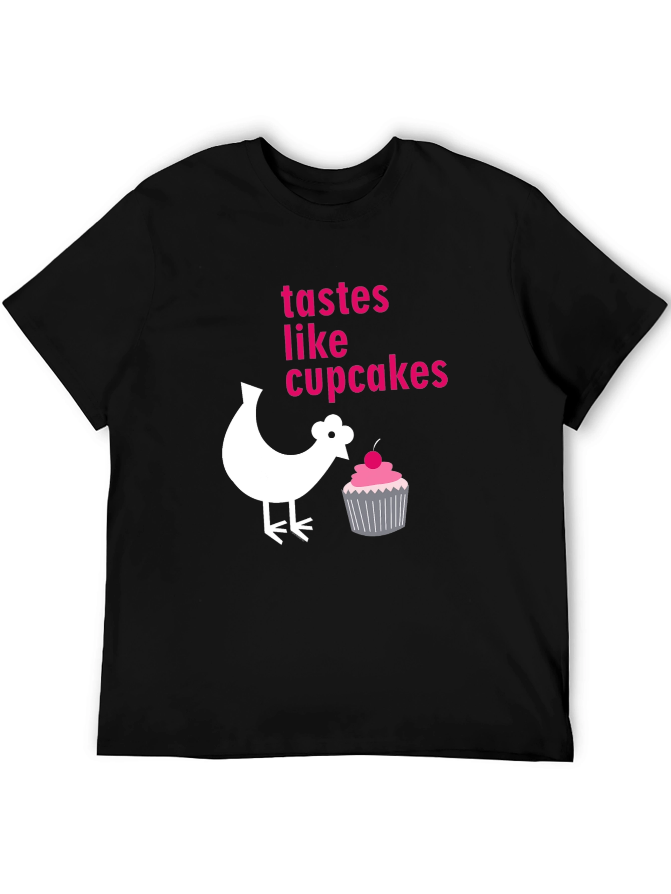 Funny Chicken & Cupcake Graphic T-Shirt