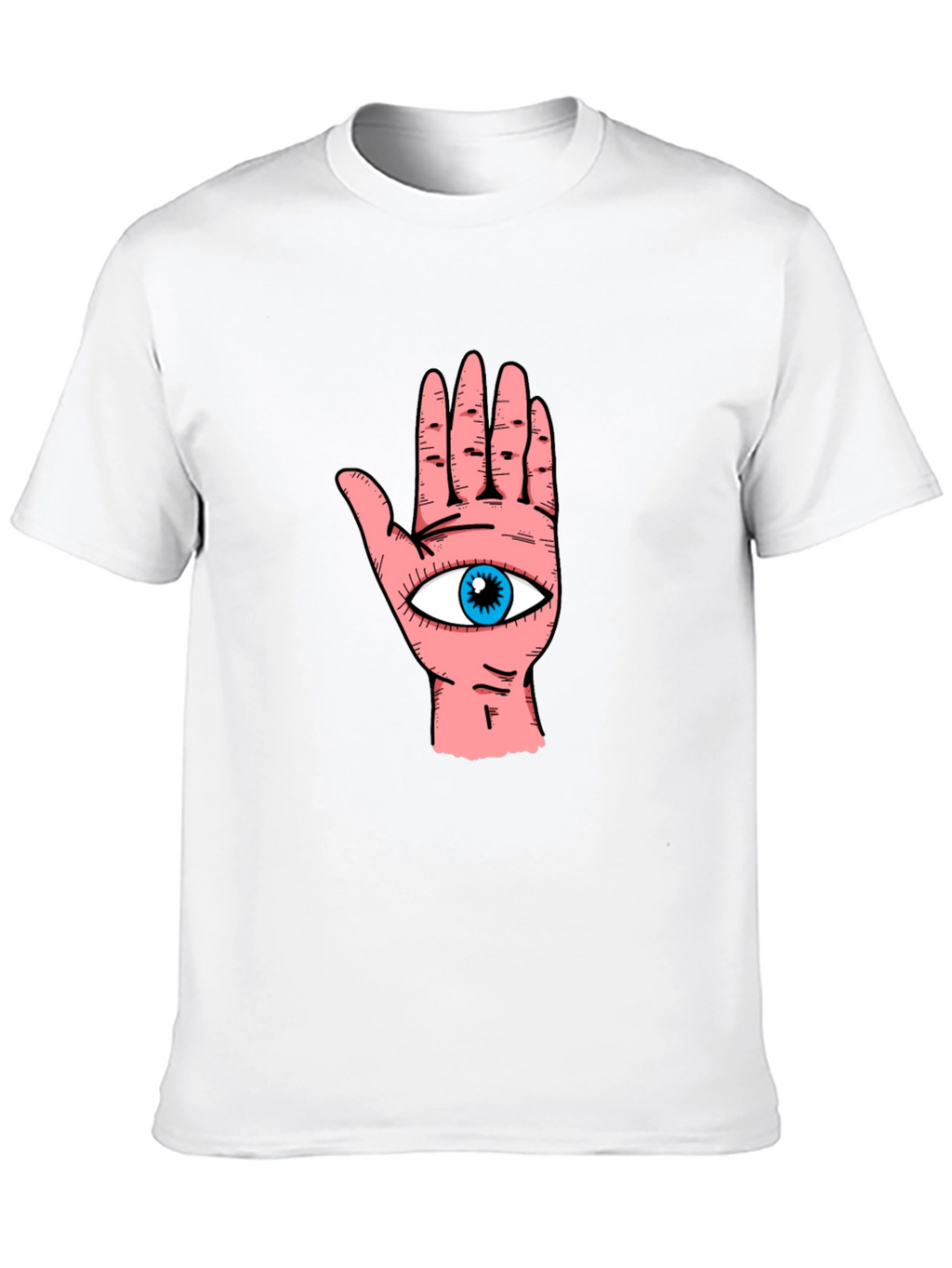 Eye Hand Graphic Print Black T-Shirt