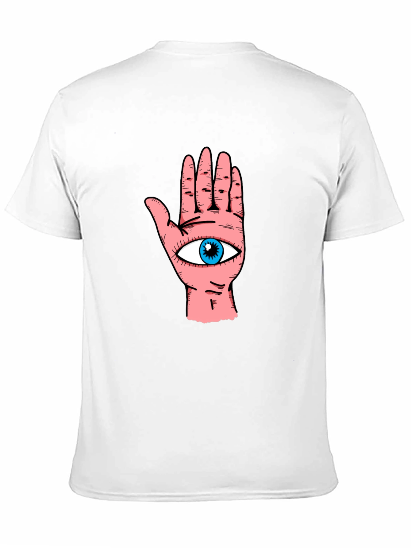 Eye Hand Graphic Print Black T-Shirt