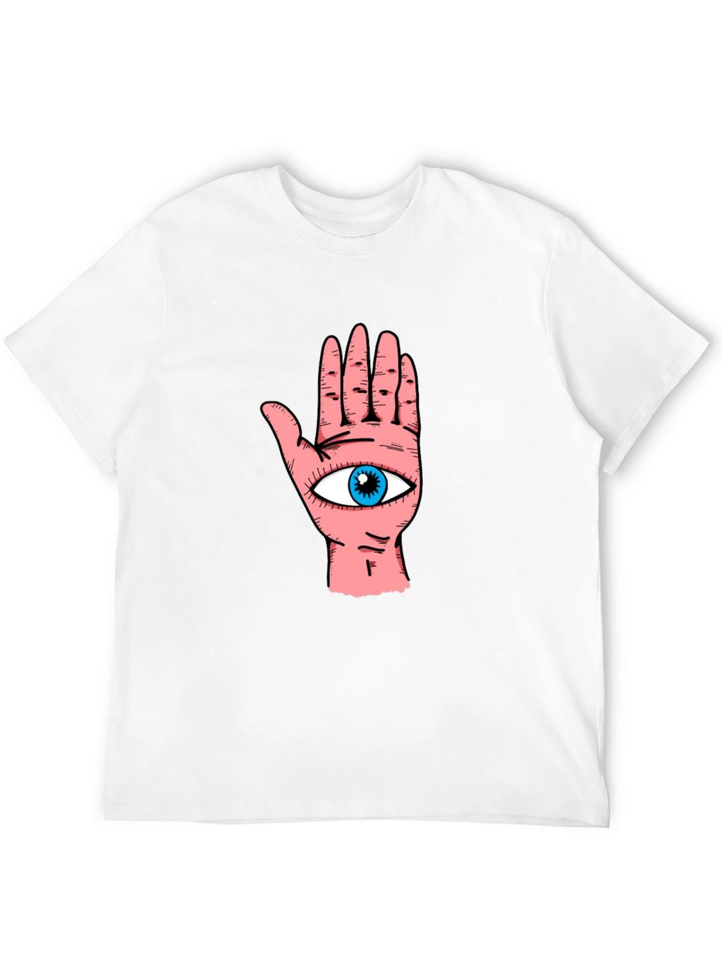 Eye Hand Graphic Print Black T-Shirt