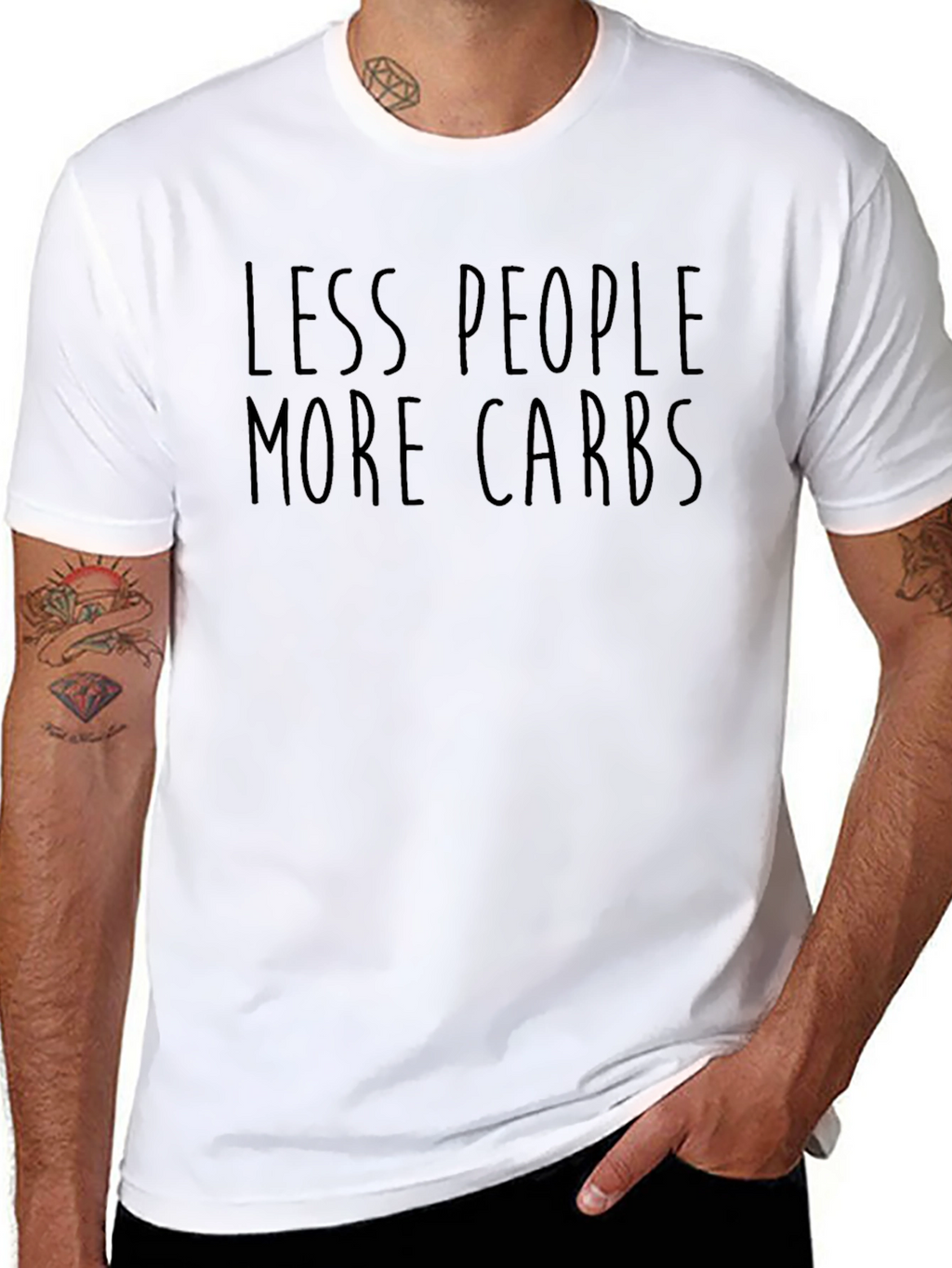 Less People More Carbs Graphic Tee