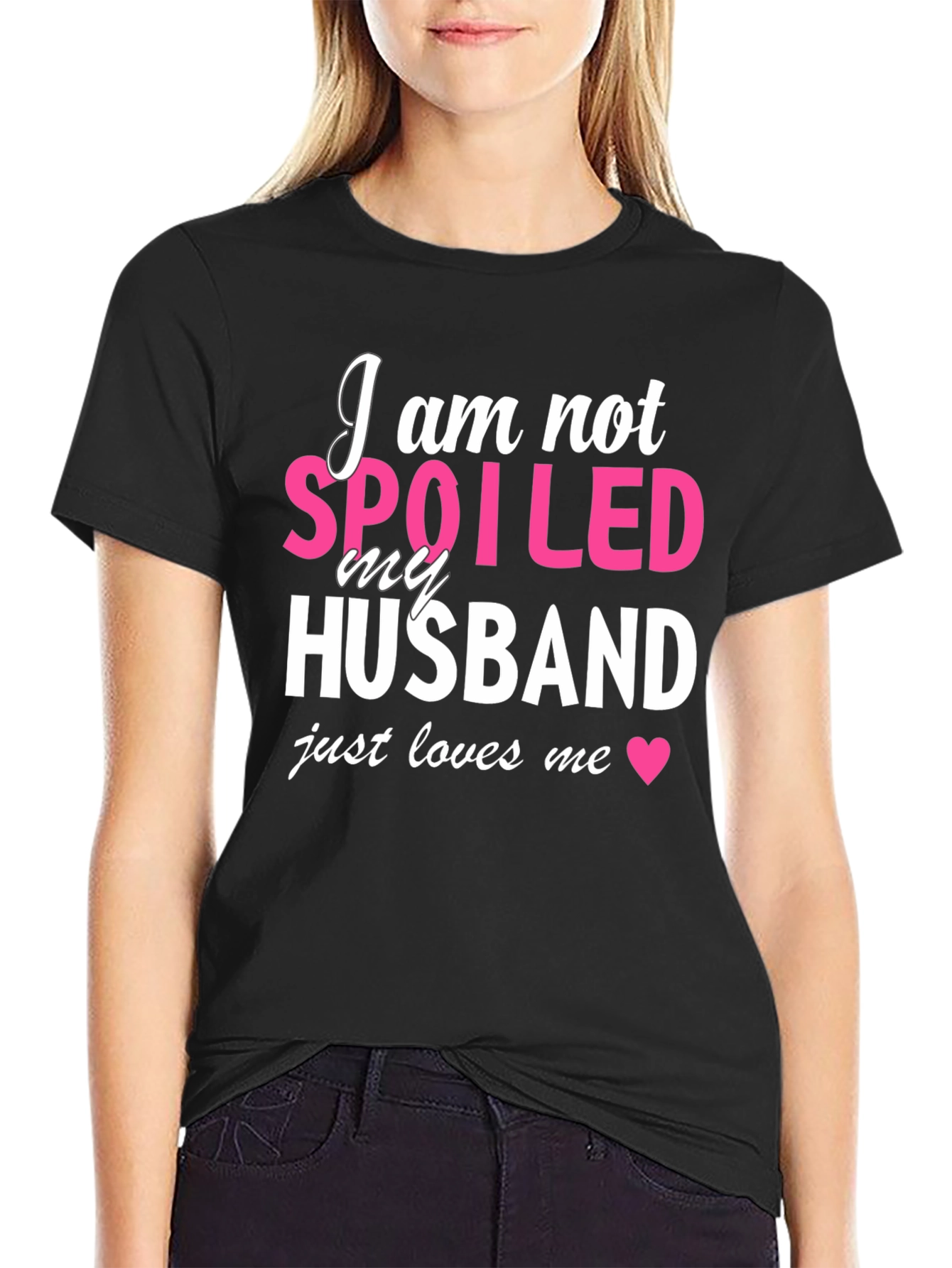 Spoiled Husband Graphic T-Shirt - Black Cotton Tee