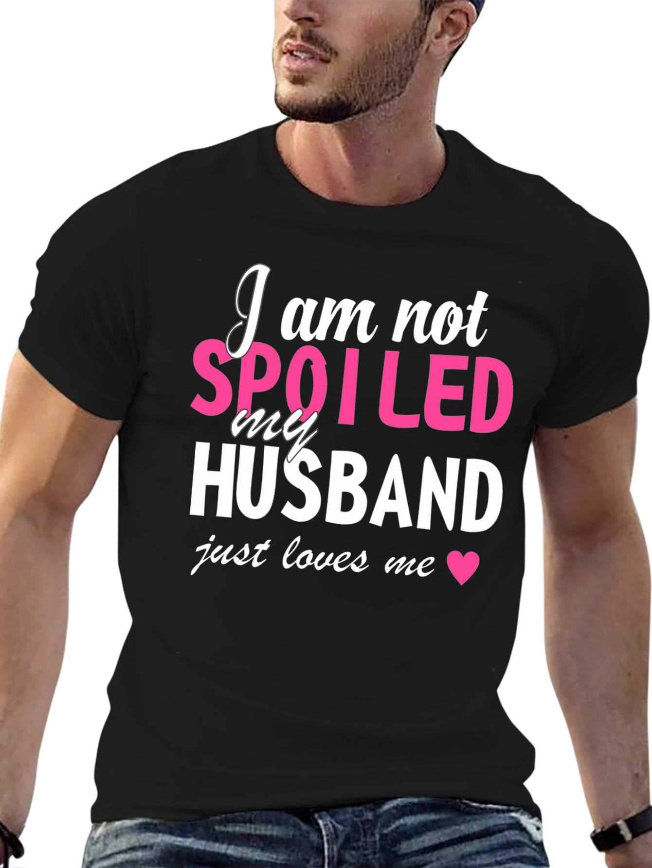 Spoiled Husband Graphic T-Shirt - Black Cotton Tee