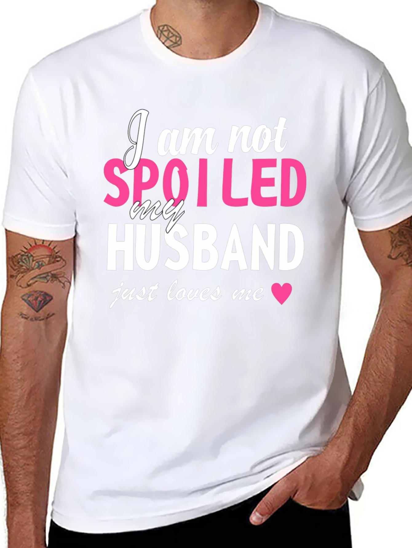 Spoiled Husband Graphic T-Shirt - Black Cotton Tee
