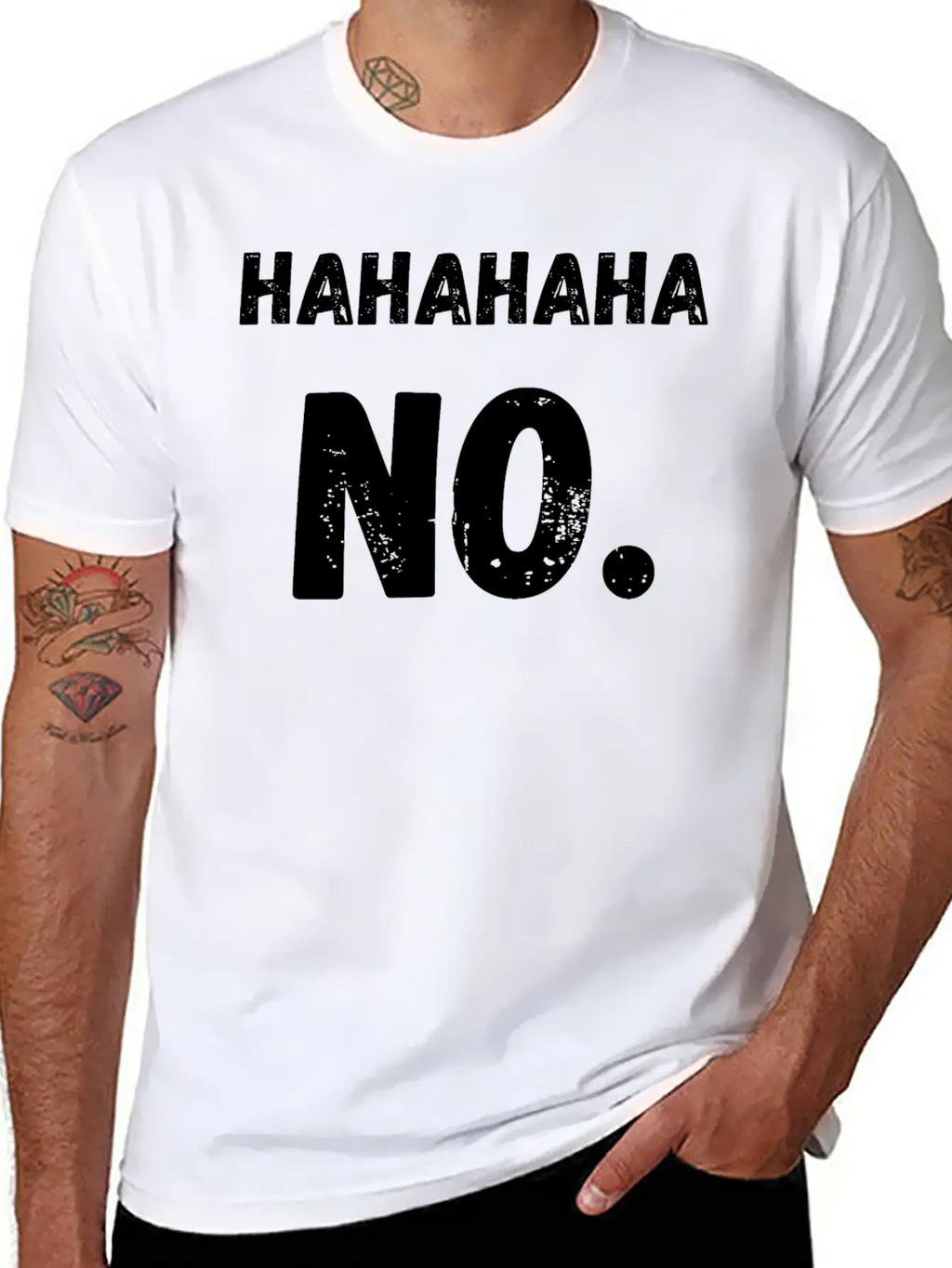Hahahaha No Sarcastic Sarcasm Funny Classic Cotton Tee – Unisex Comfort For Any Season