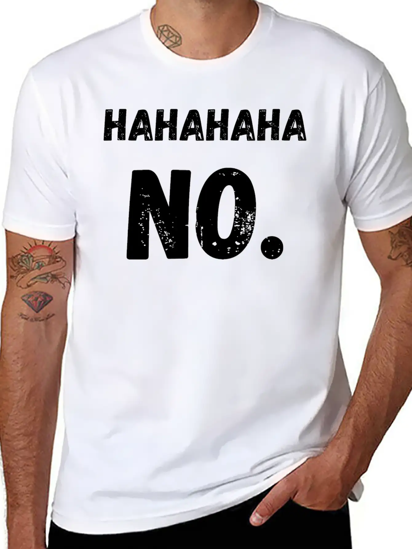 Hahahaha No Sarcastic Sarcasm Funny Classic Cotton Tee – Unisex Comfort For Any Season