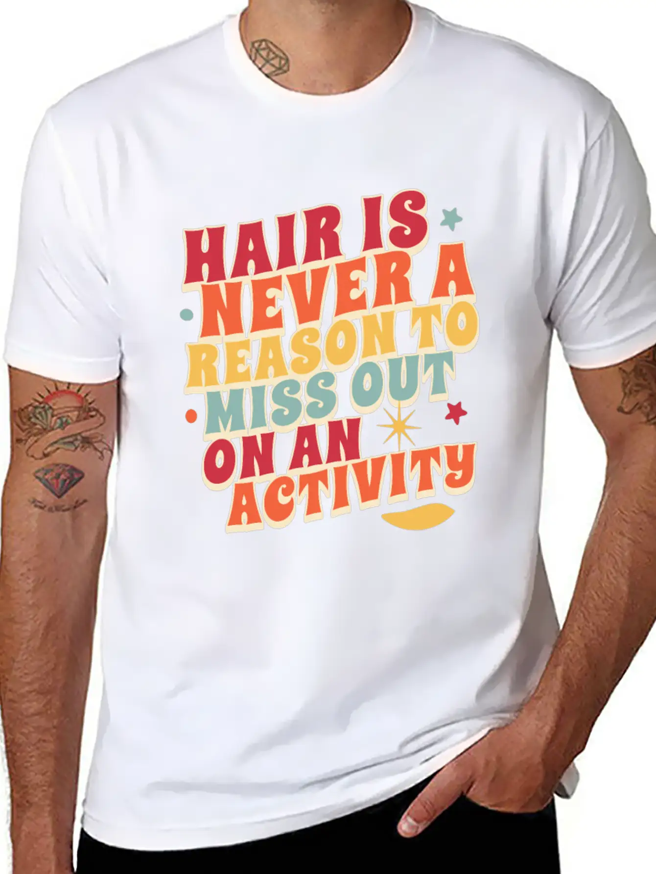 Hair Is Never A Reason To Miss Out On An Activity Basic Graphic T-Shirt – Daily Comfort In Soft Cotton