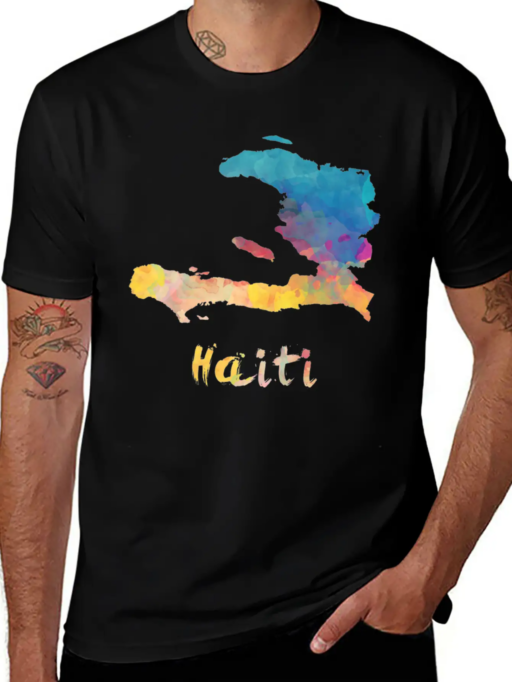 Haitian Watercolor Country Relaxed Everyday Tee – Lightweight And Durable Cotton