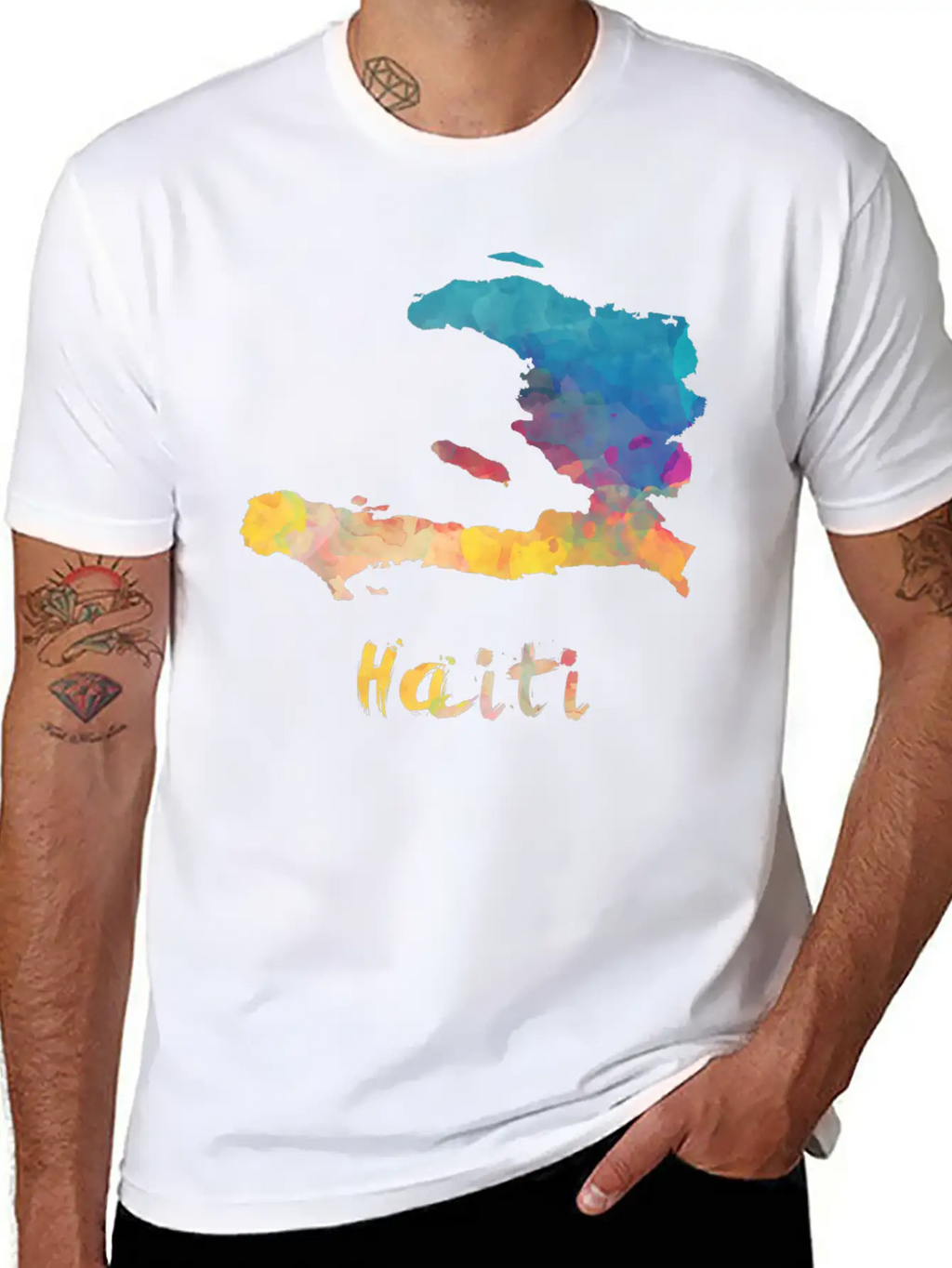 Haitian Watercolor Country Relaxed Everyday Tee – Lightweight And Durable Cotton
