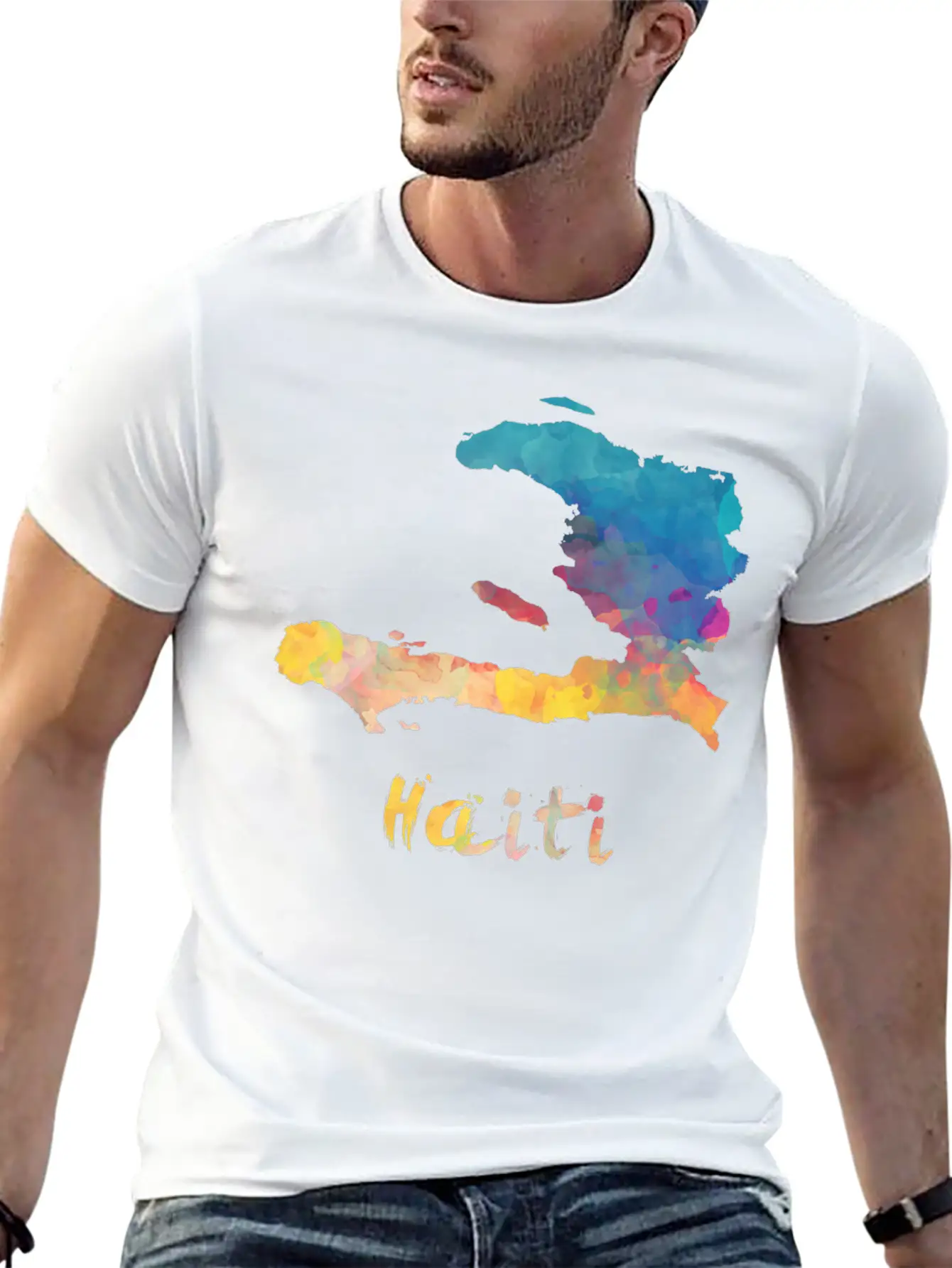 Haitian Watercolor Country Relaxed Everyday Tee – Lightweight And Durable Cotton