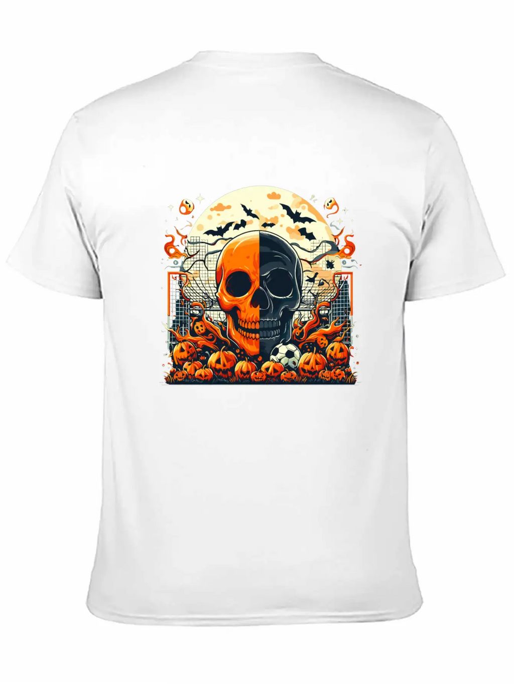 Halloween And Half Soccer Art Timeless Short Sleeve Tee – Comfy And Minimalist Design