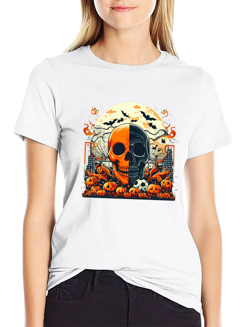 Halloween And Half Soccer Art Timeless Short Sleeve Tee – Comfy And Minimalist Design