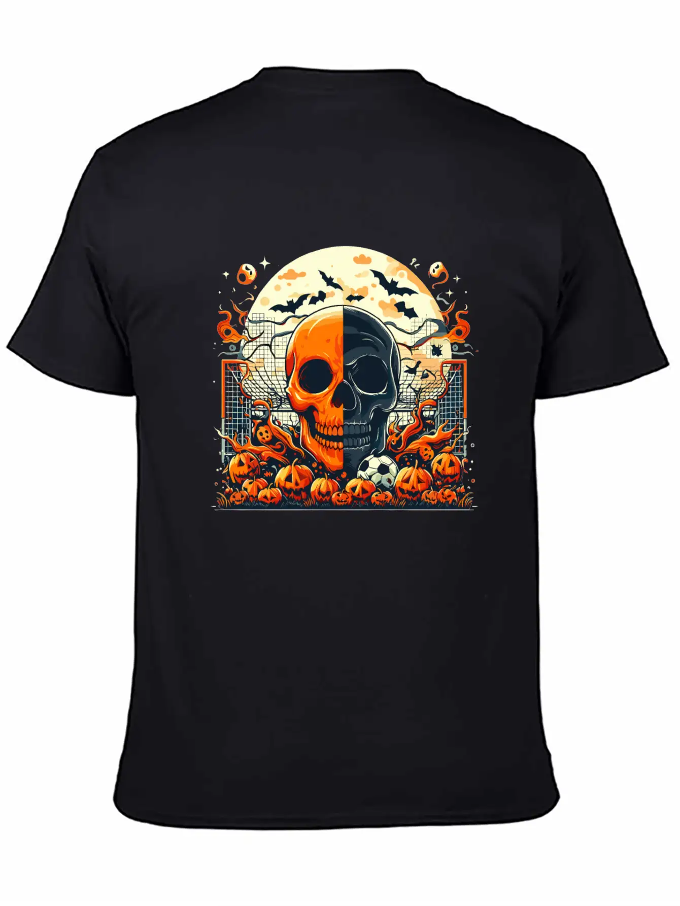 Halloween And Half Soccer Art Timeless Short Sleeve Tee – Comfy And Minimalist Design