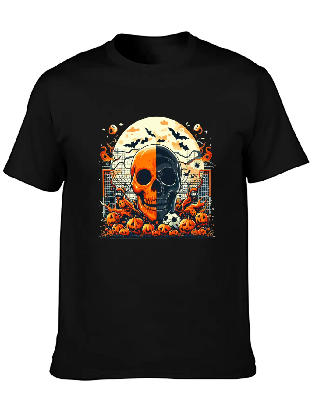 Halloween And Half Soccer Art Timeless Short Sleeve Tee – Comfy And Minimalist Design