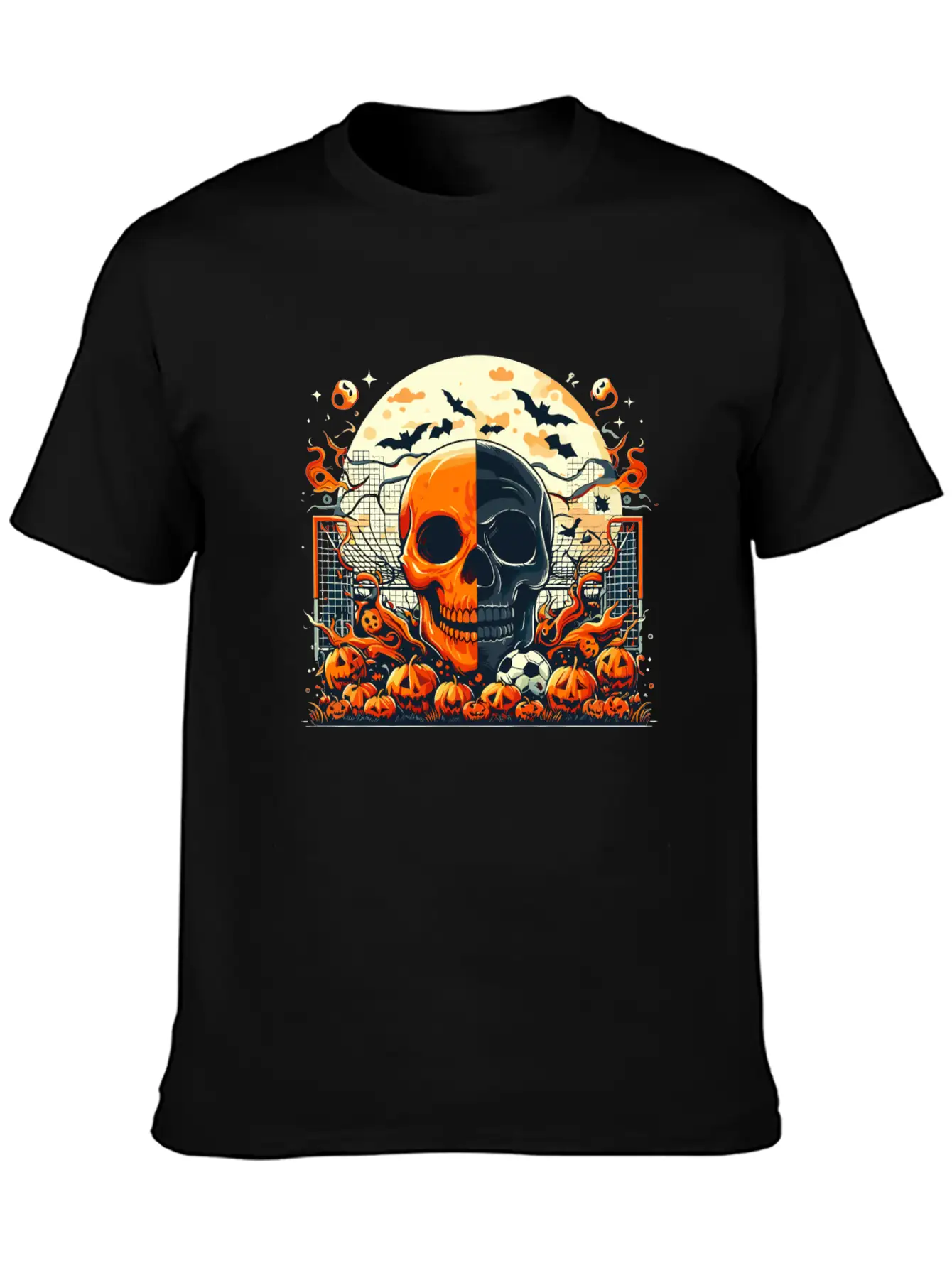 Halloween And Half Soccer Art Timeless Short Sleeve Tee – Comfy And Minimalist Design