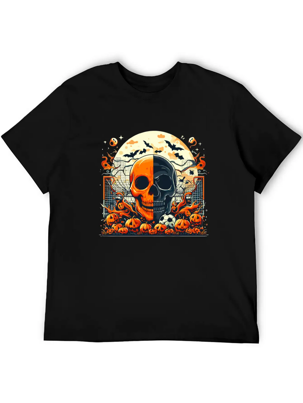 Halloween And Half Soccer Art Timeless Short Sleeve Tee – Comfy And Minimalist Design