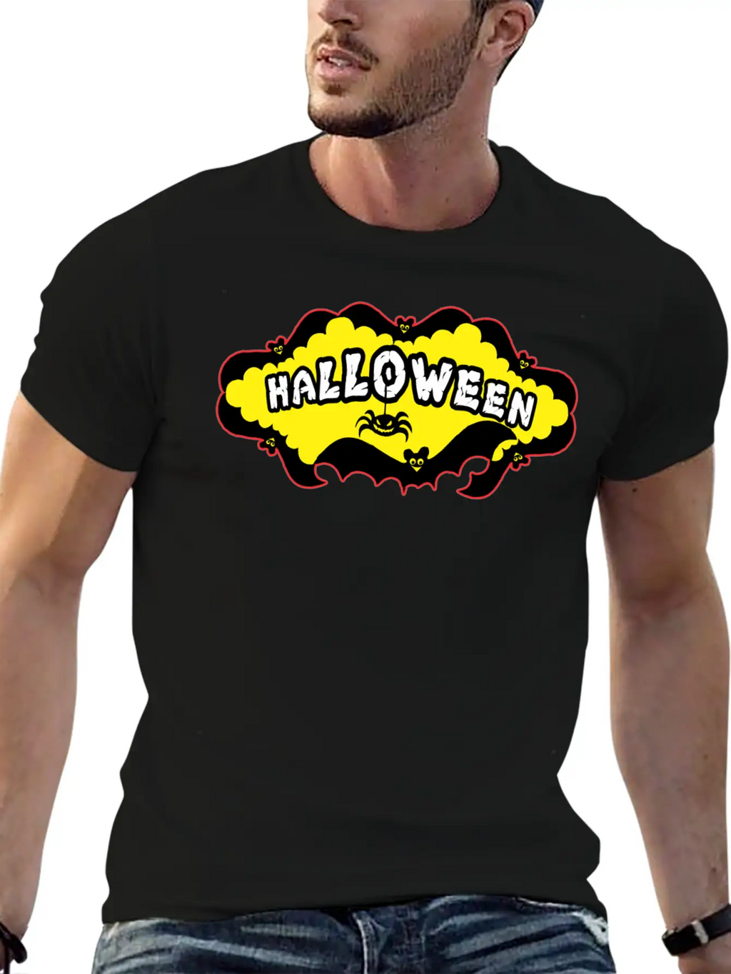 Halloween Bats And A Spider Relaxed Everyday Tee – Lightweight And Durable Cotton