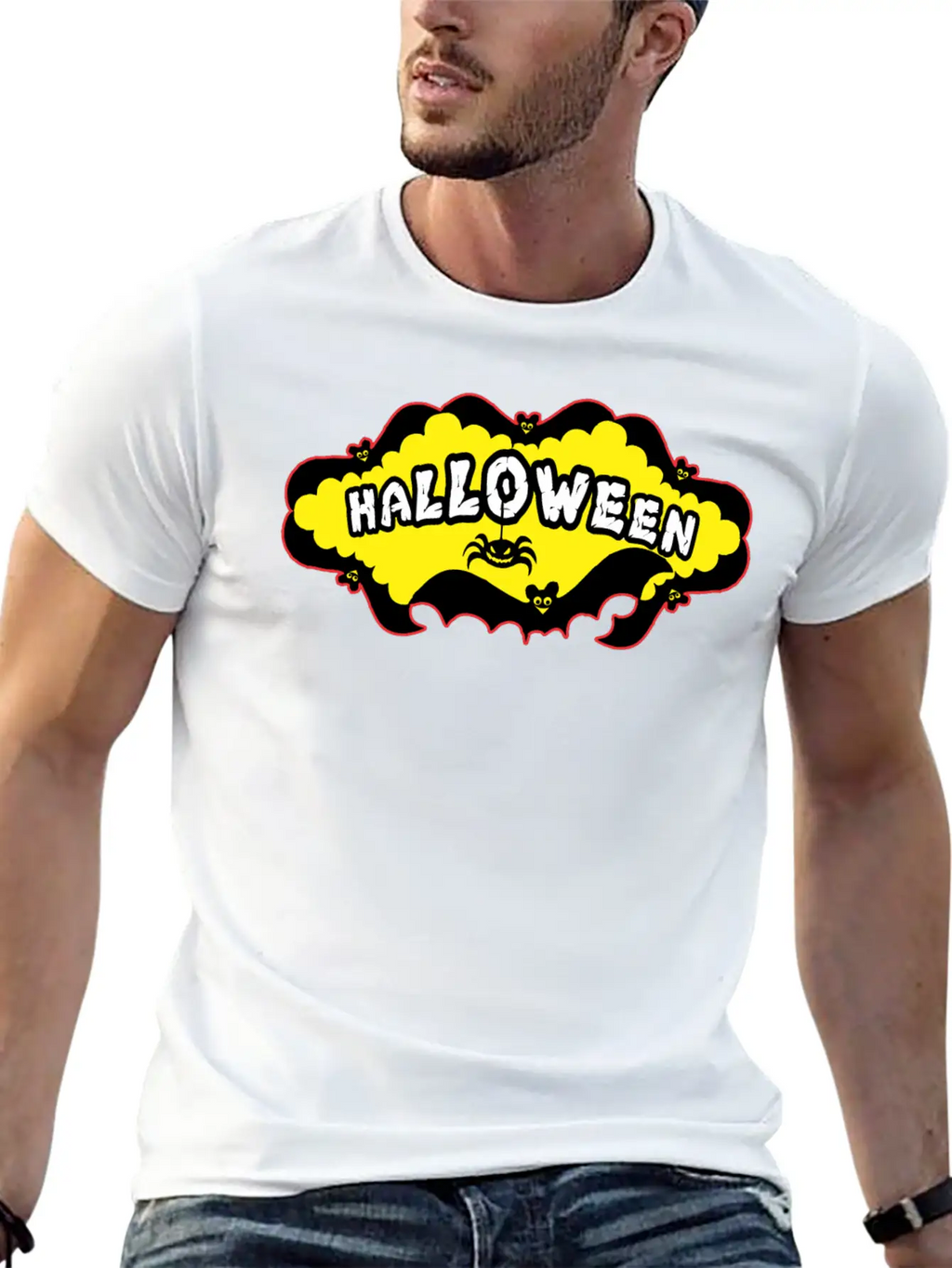 Halloween Bats And A Spider Relaxed Everyday Tee – Lightweight And Durable Cotton
