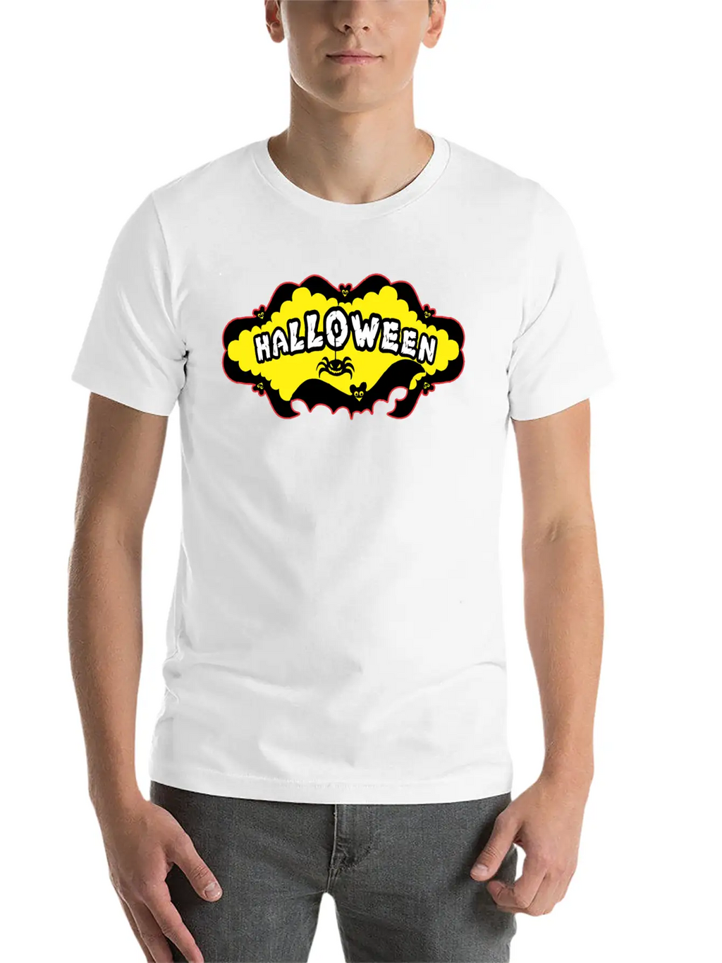 Halloween Bats And A Spider Relaxed Everyday Tee – Lightweight And Durable Cotton