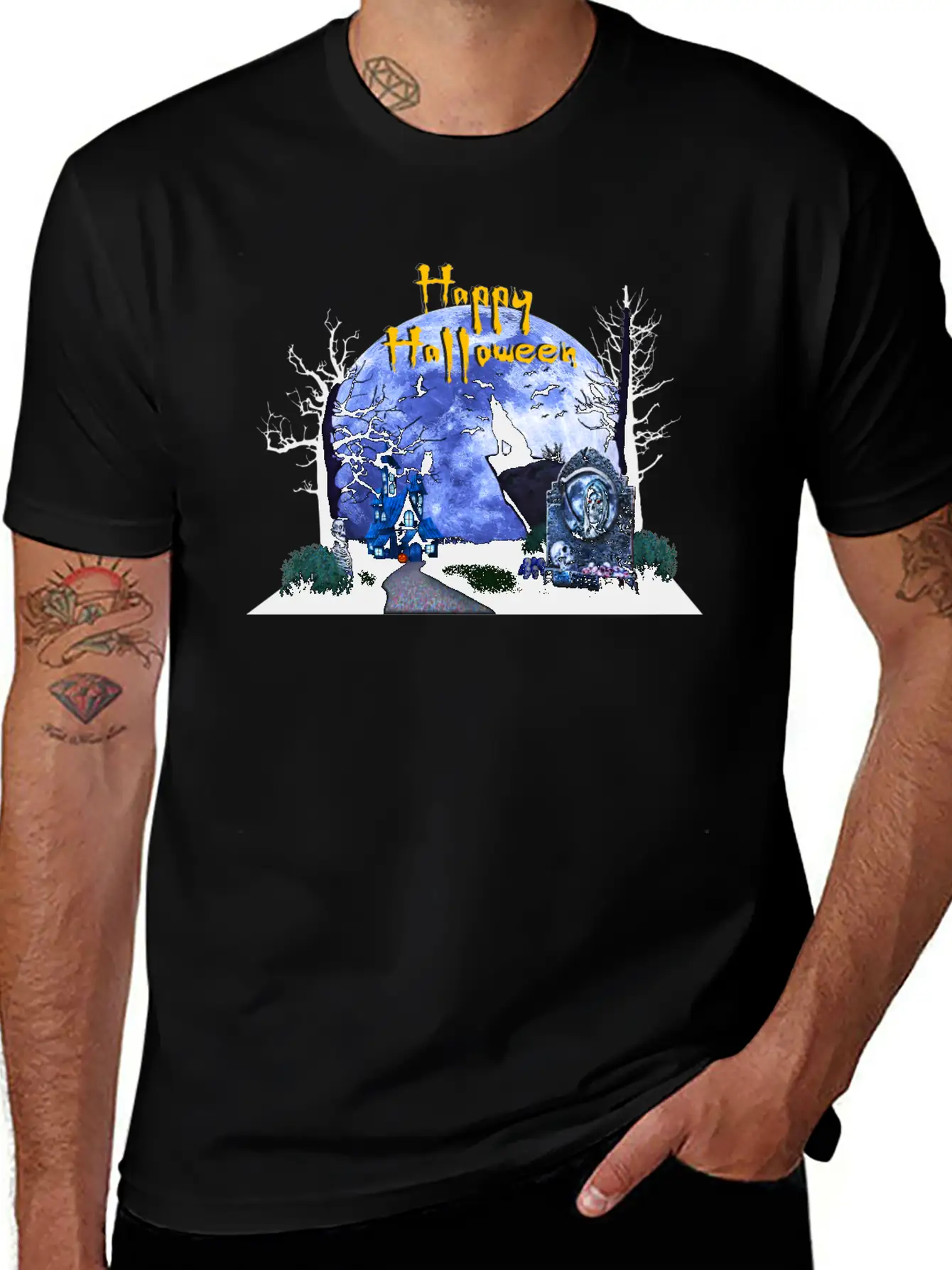 Halloween Breathable Graphic T-Shirt – Perfect For Casual Days