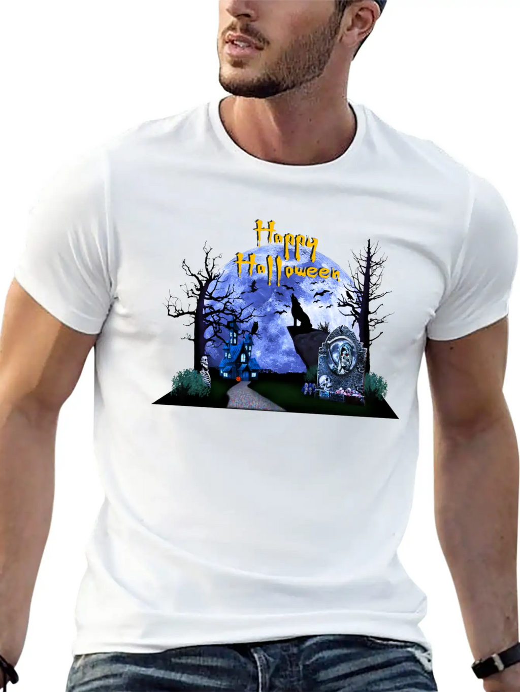 Halloween Breathable Graphic T-Shirt – Perfect For Casual Days