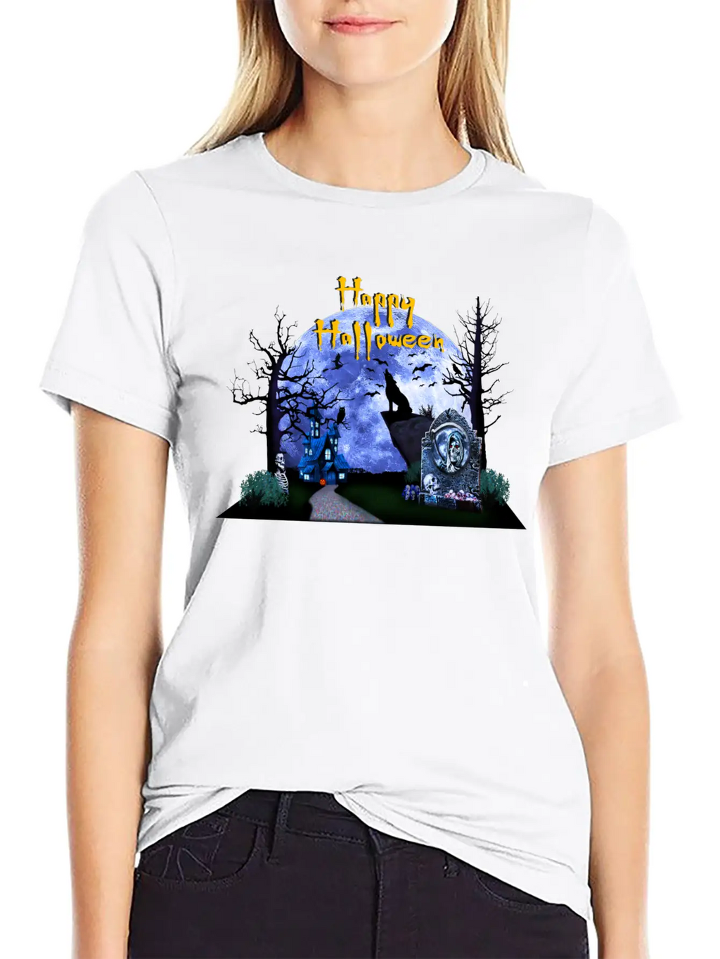 Halloween Breathable Graphic T-Shirt – Perfect For Casual Days