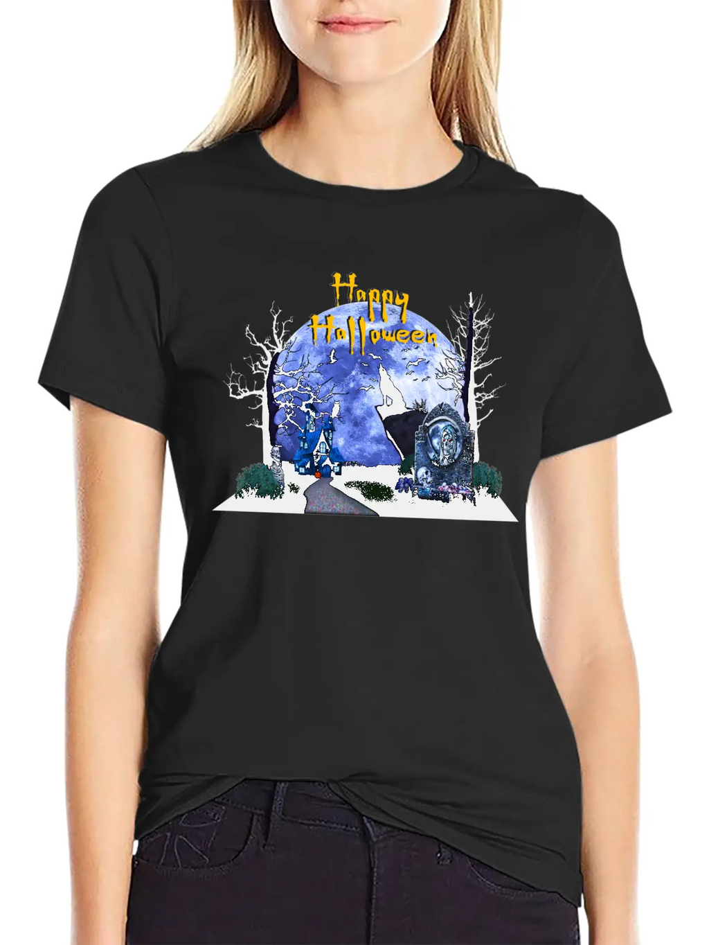 Halloween Breathable Graphic T-Shirt – Perfect For Casual Days