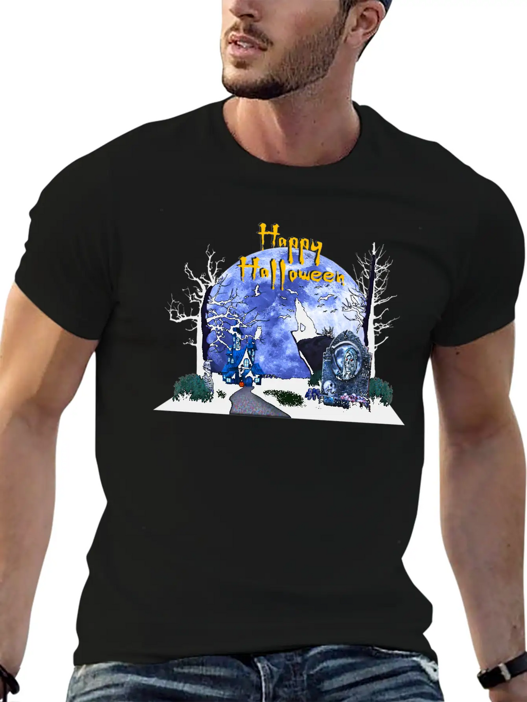 Halloween Breathable Graphic T-Shirt – Perfect For Casual Days