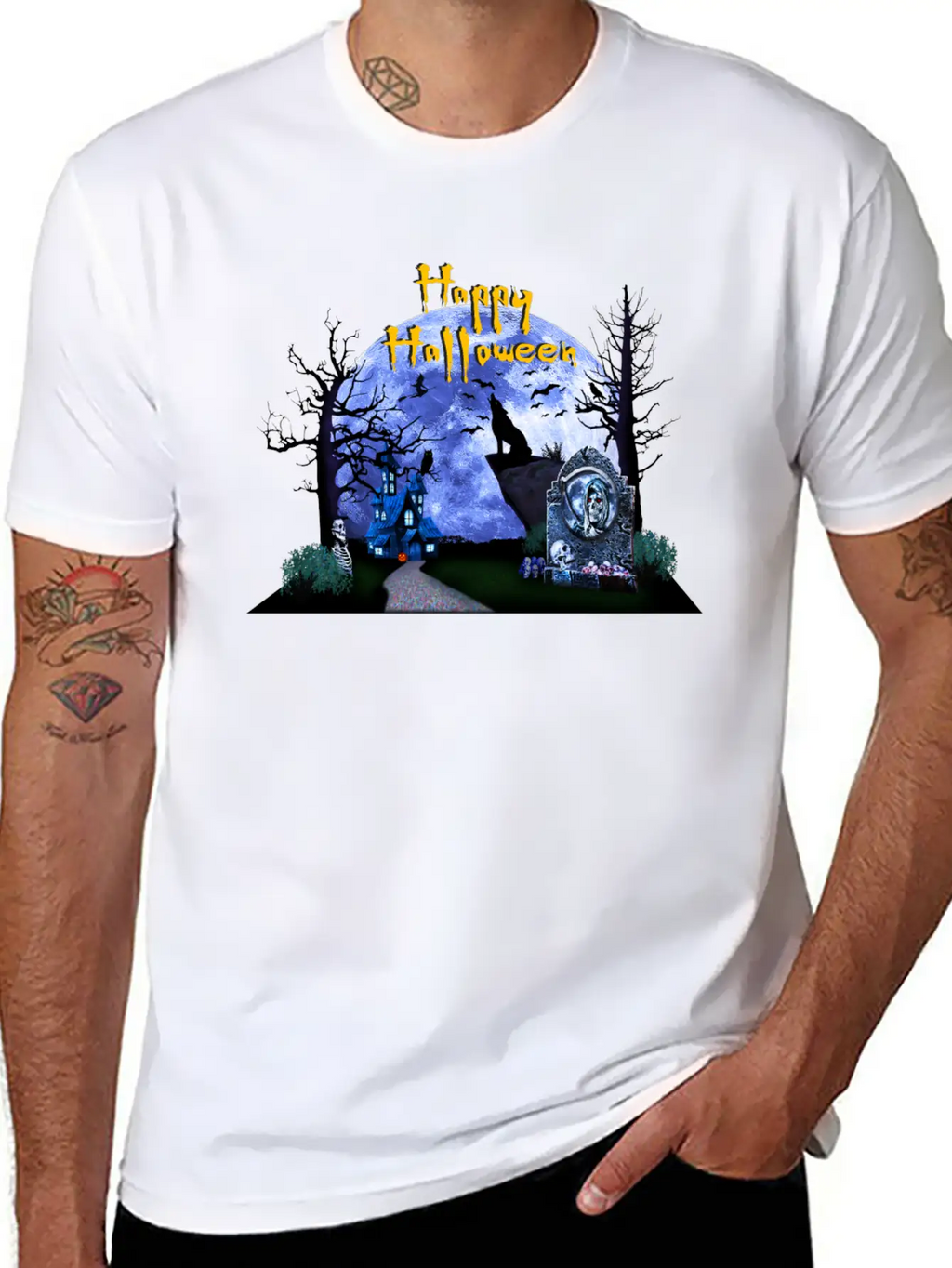 Halloween Breathable Graphic T-Shirt – Perfect For Casual Days