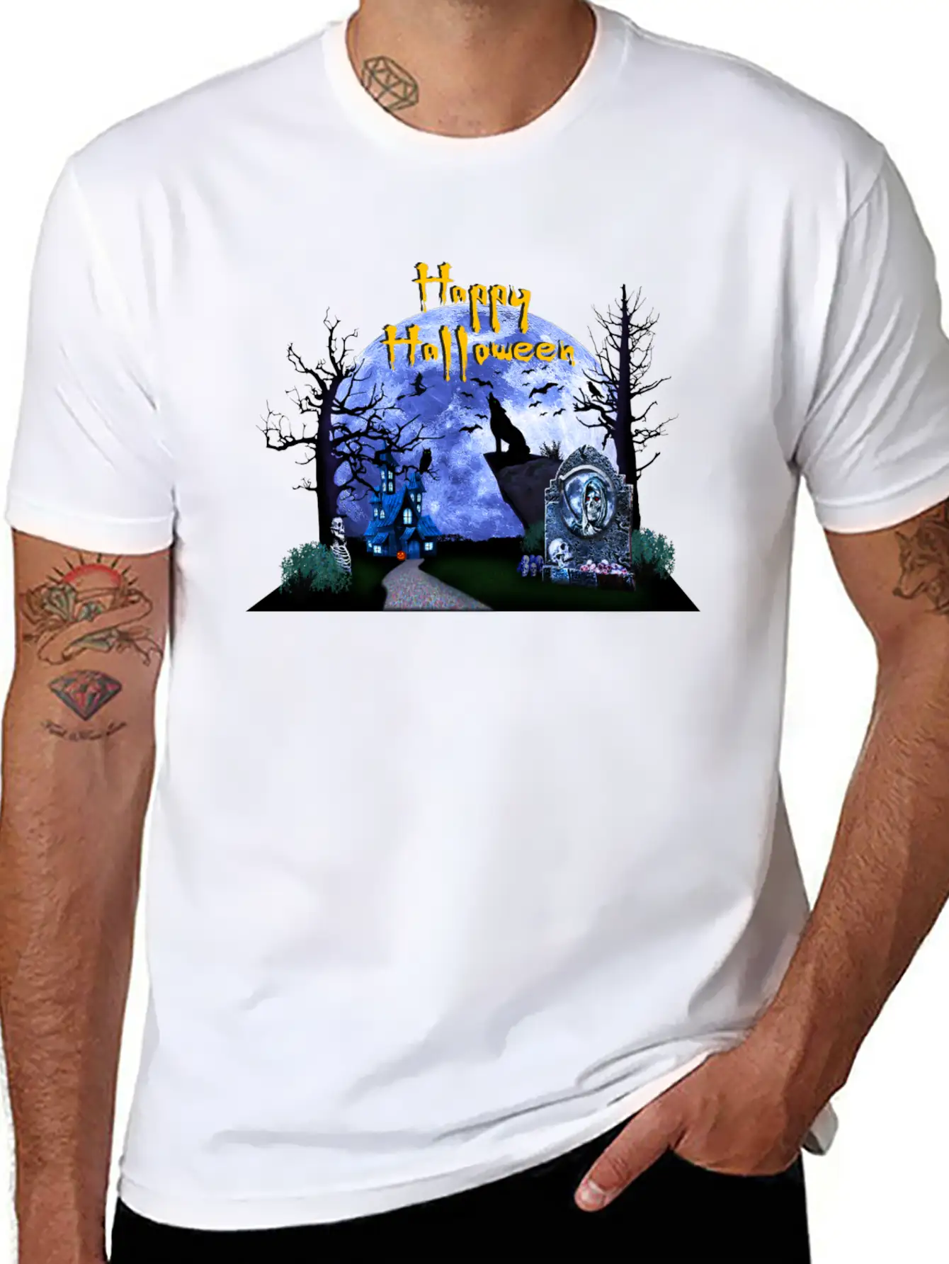 Halloween Breathable Graphic T-Shirt – Perfect For Casual Days