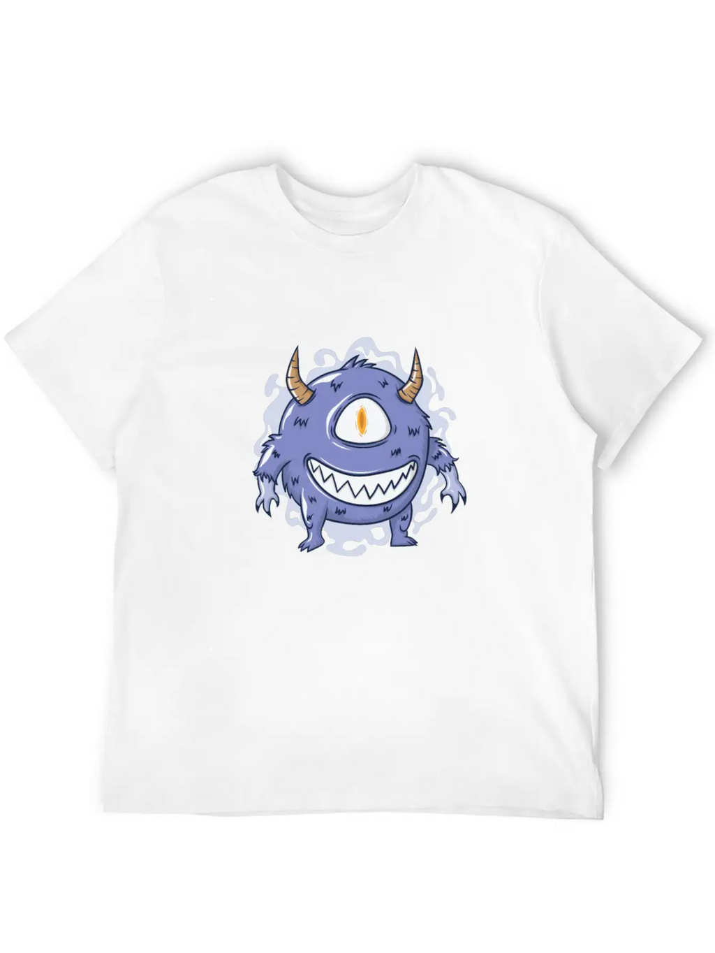 Halloween Hairy Monster With One Eye Basic Graphic T-Shirt – Daily Comfort In Soft Cotton
