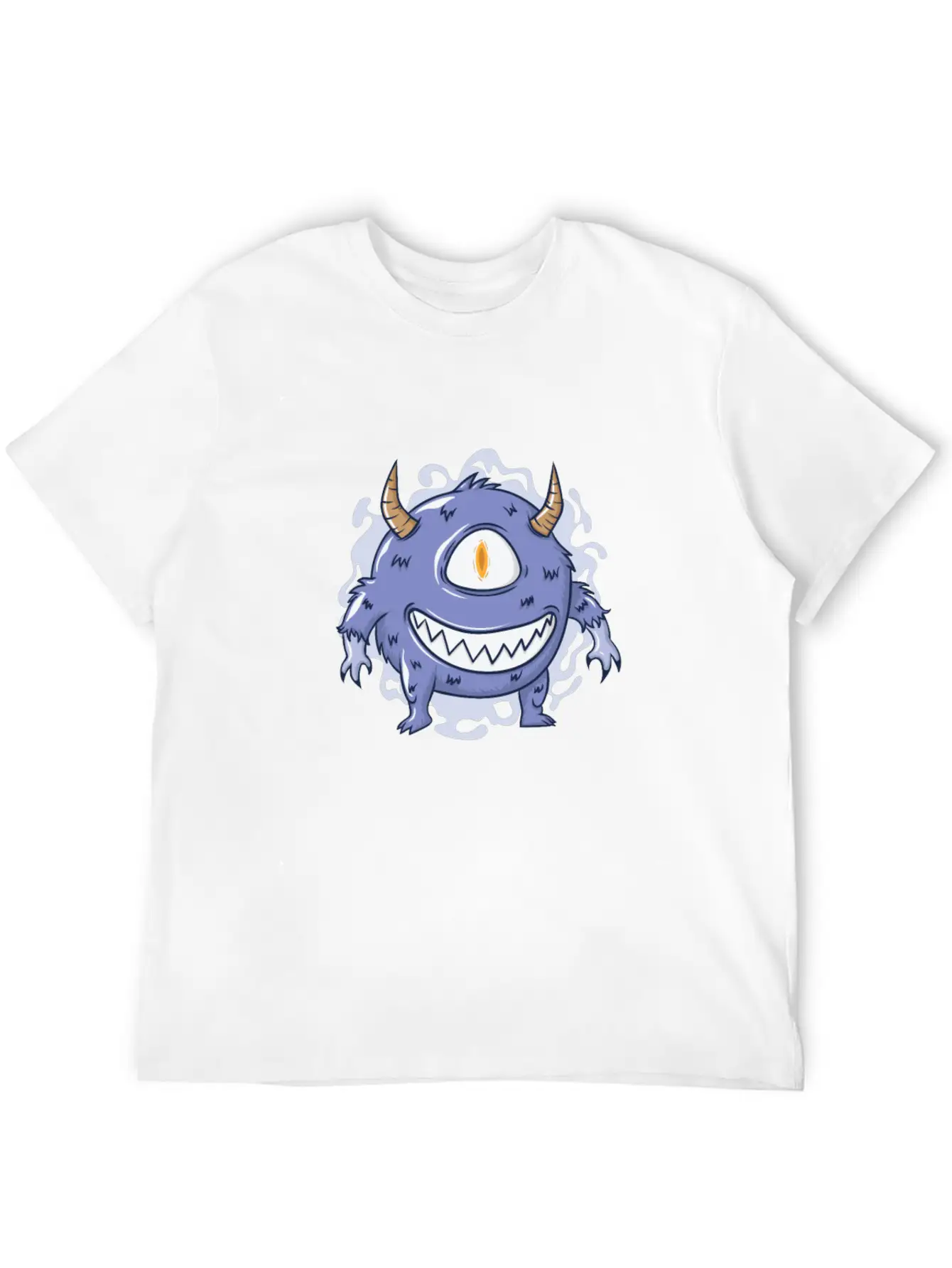 Halloween Hairy Monster With One Eye Basic Graphic T-Shirt – Daily Comfort In Soft Cotton