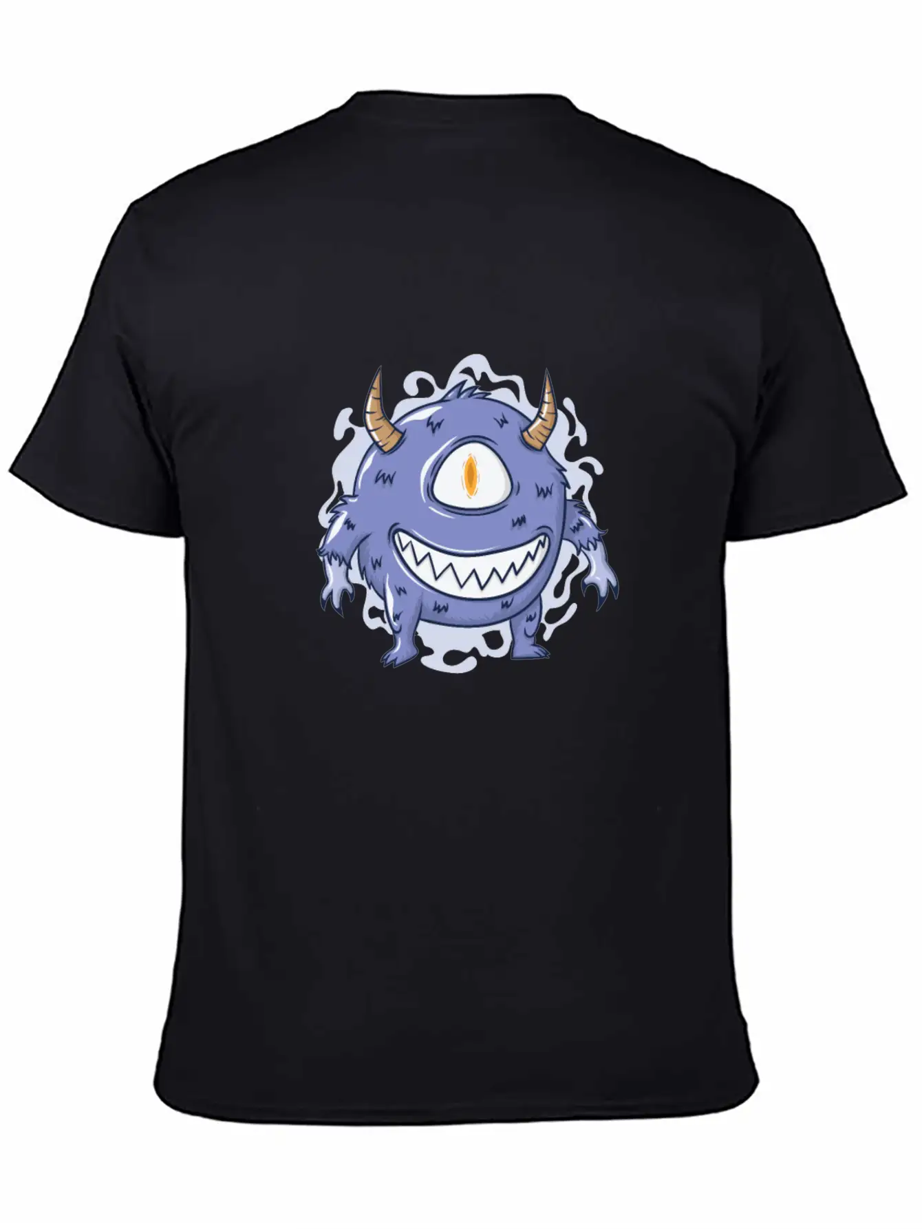 Halloween Hairy Monster With One Eye Basic Graphic T-Shirt – Daily Comfort In Soft Cotton