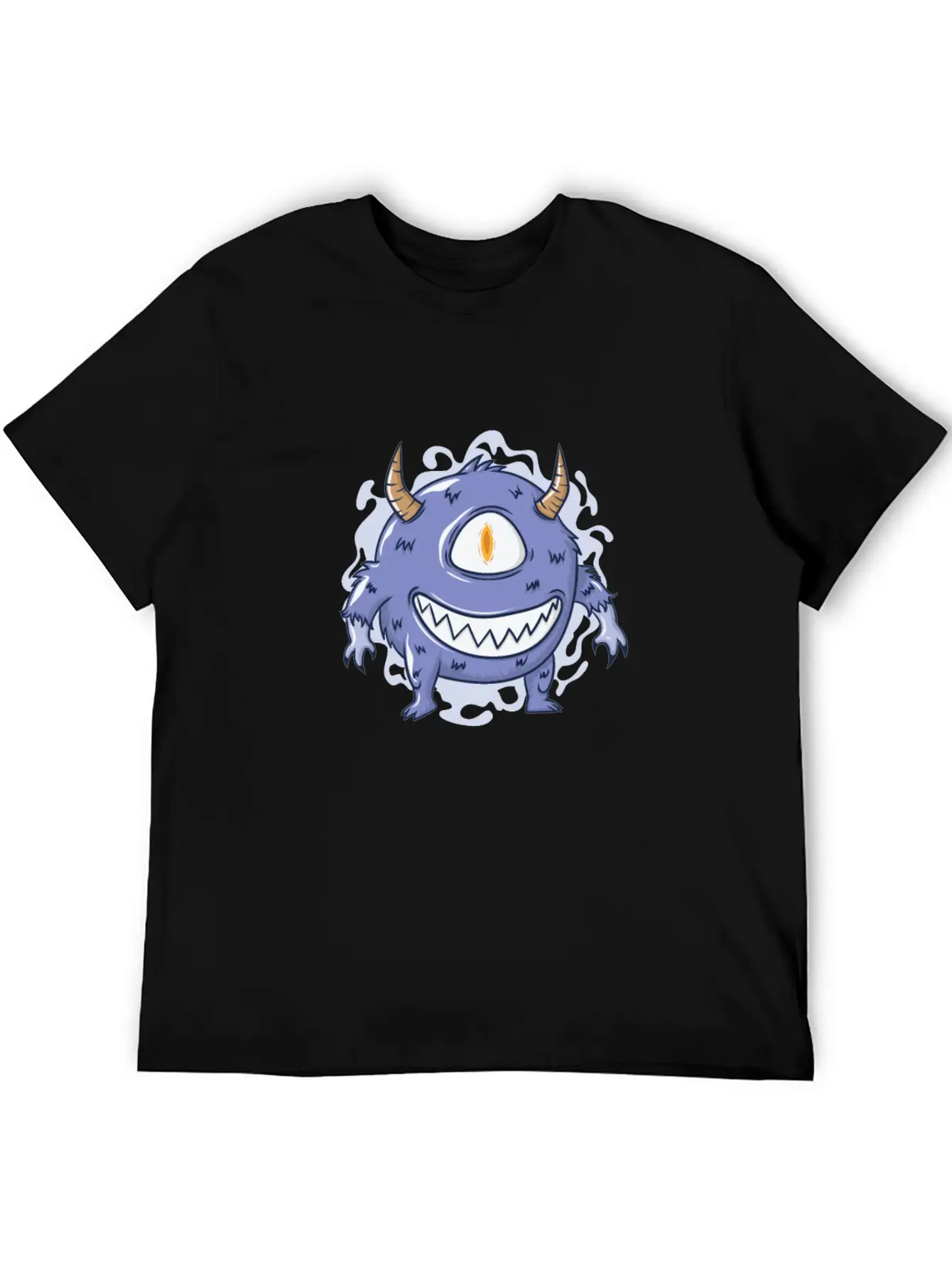 Halloween Hairy Monster With One Eye Basic Graphic T-Shirt – Daily Comfort In Soft Cotton