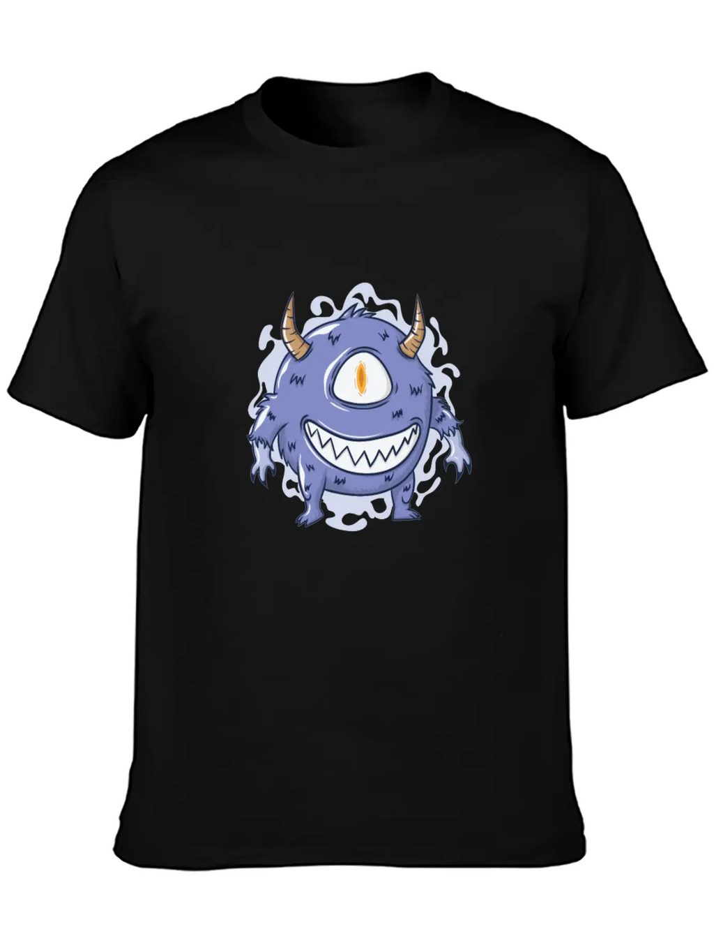 Halloween Hairy Monster With One Eye Basic Graphic T-Shirt – Daily Comfort In Soft Cotton