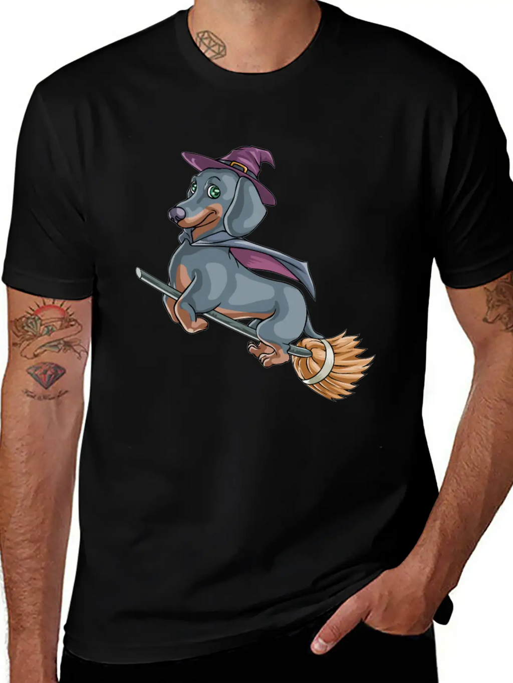 Halloween Halloweiner Dog Witch Timeless Short Sleeve Tee – Comfy And Minimalist Design