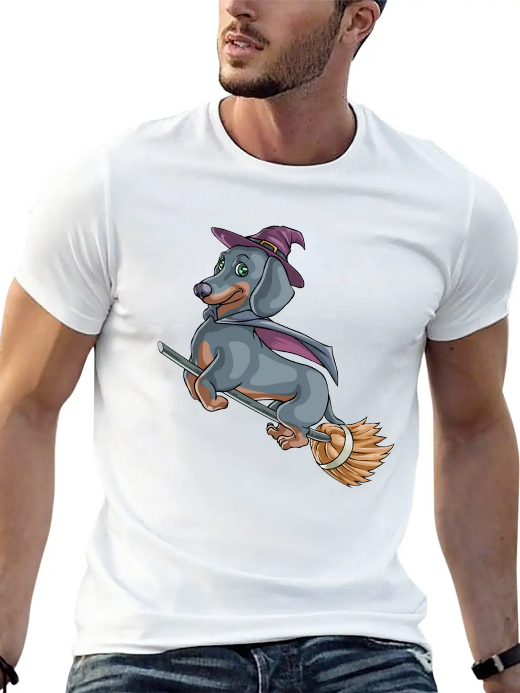 Halloween Halloweiner Dog Witch Timeless Short Sleeve Tee – Comfy And Minimalist Design