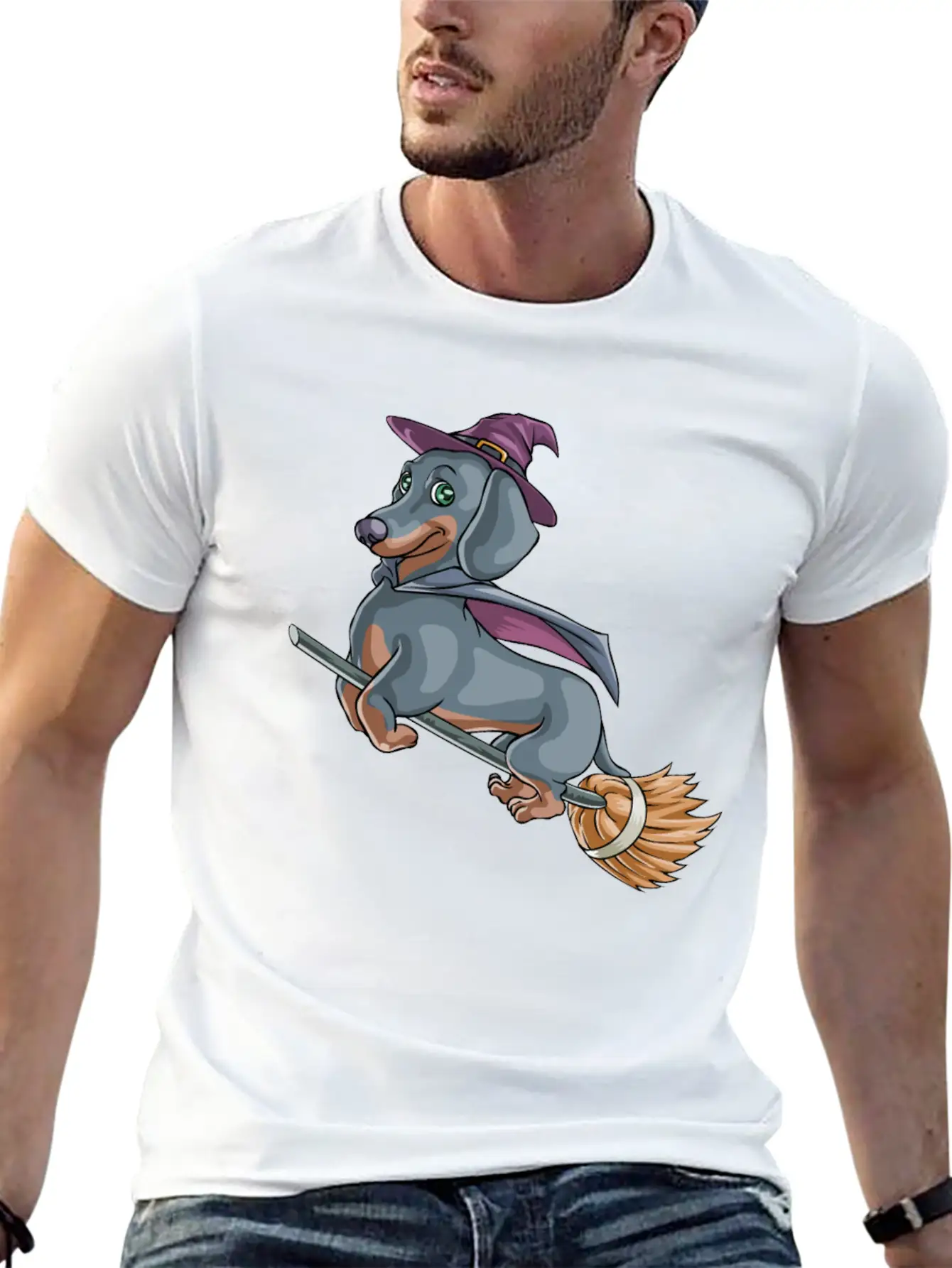 Halloween Halloweiner Dog Witch Timeless Short Sleeve Tee – Comfy And Minimalist Design